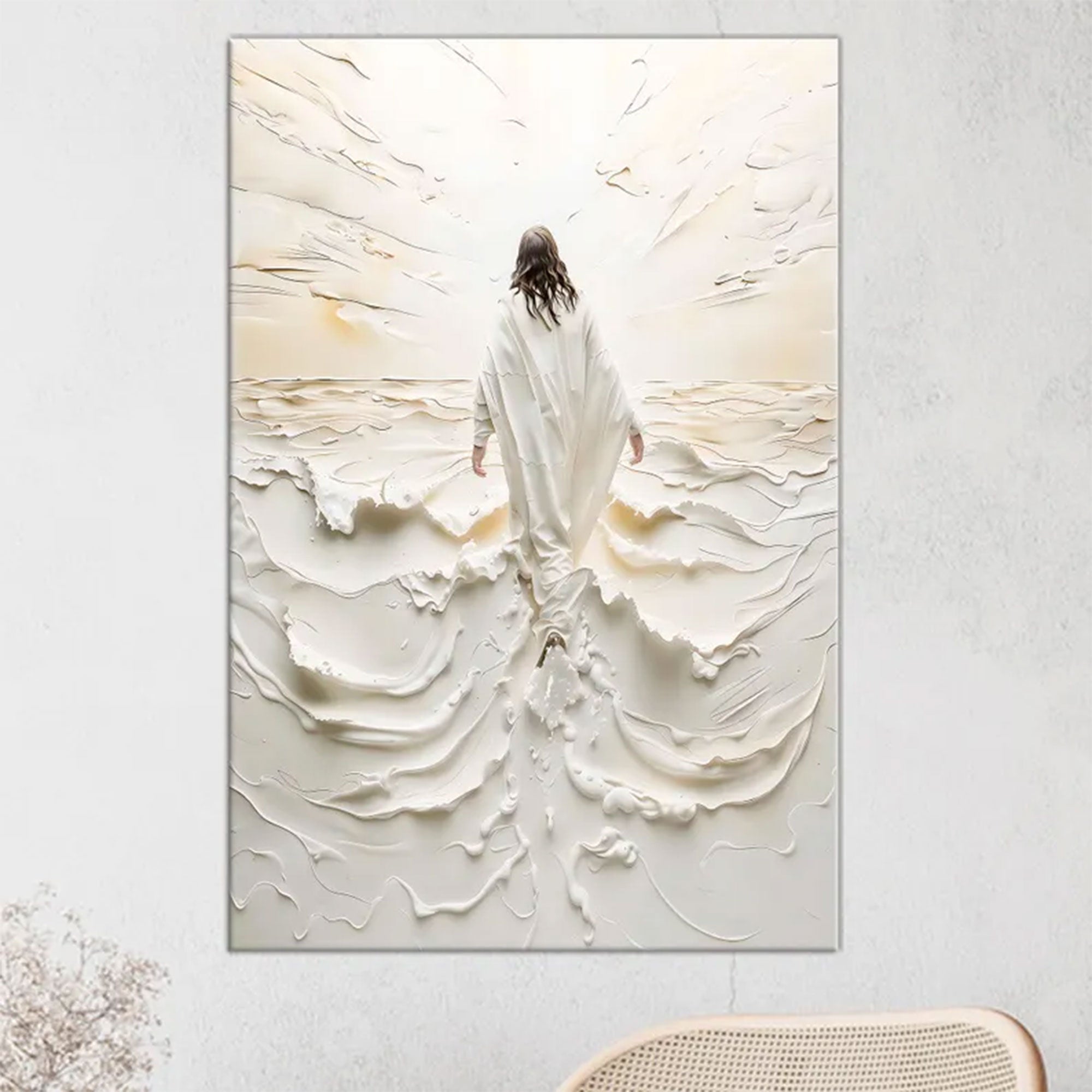 Christian Jesus Canvas Print, Walking Into Light Religious Wall Art De ...