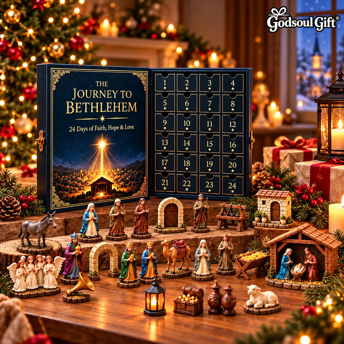 2026 Journey to Bethlehem Nativity Advent Calendar – 24 Figurines