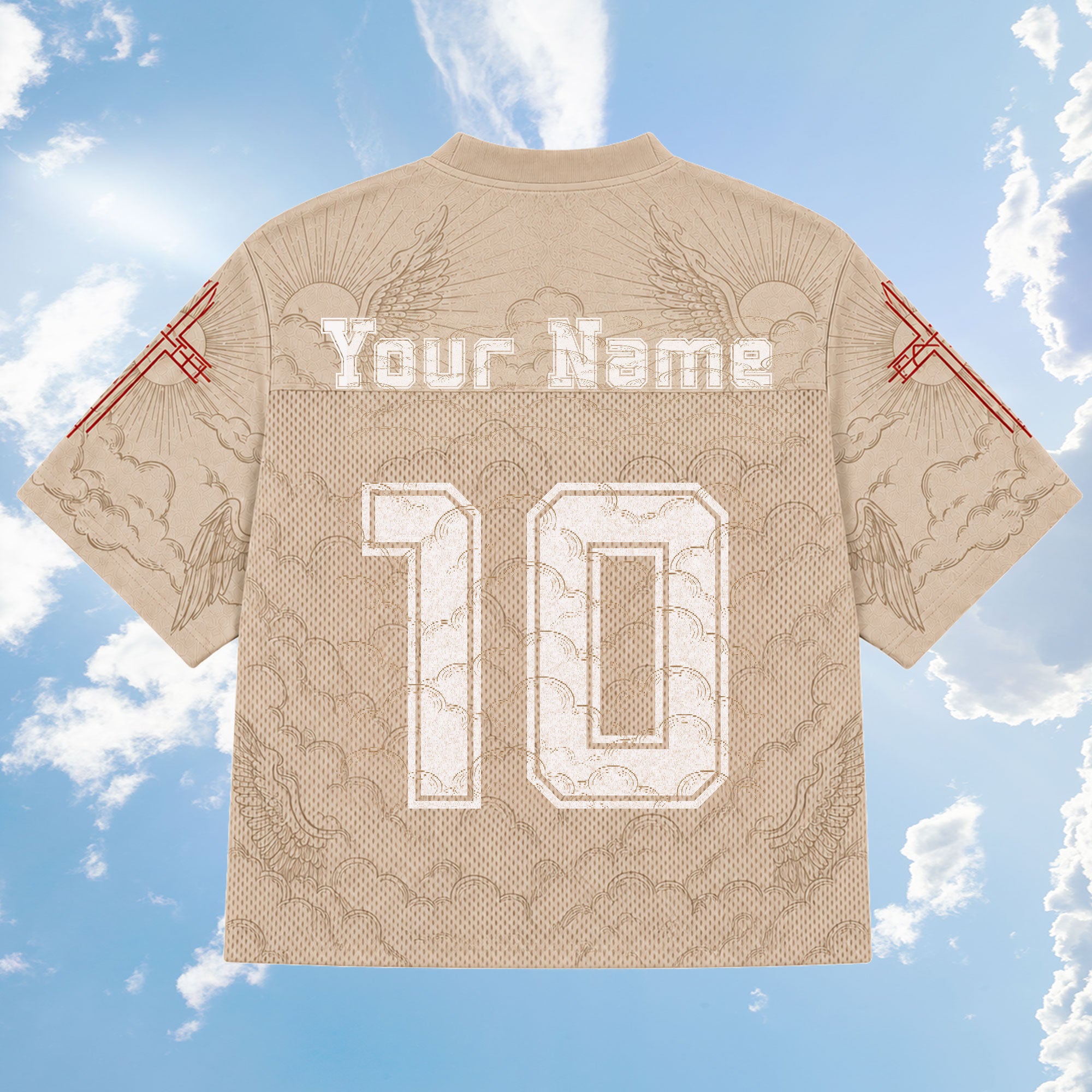 Personalized Faith Over Fear Mesh Jersey, Custom Name and Number Christian Apparel