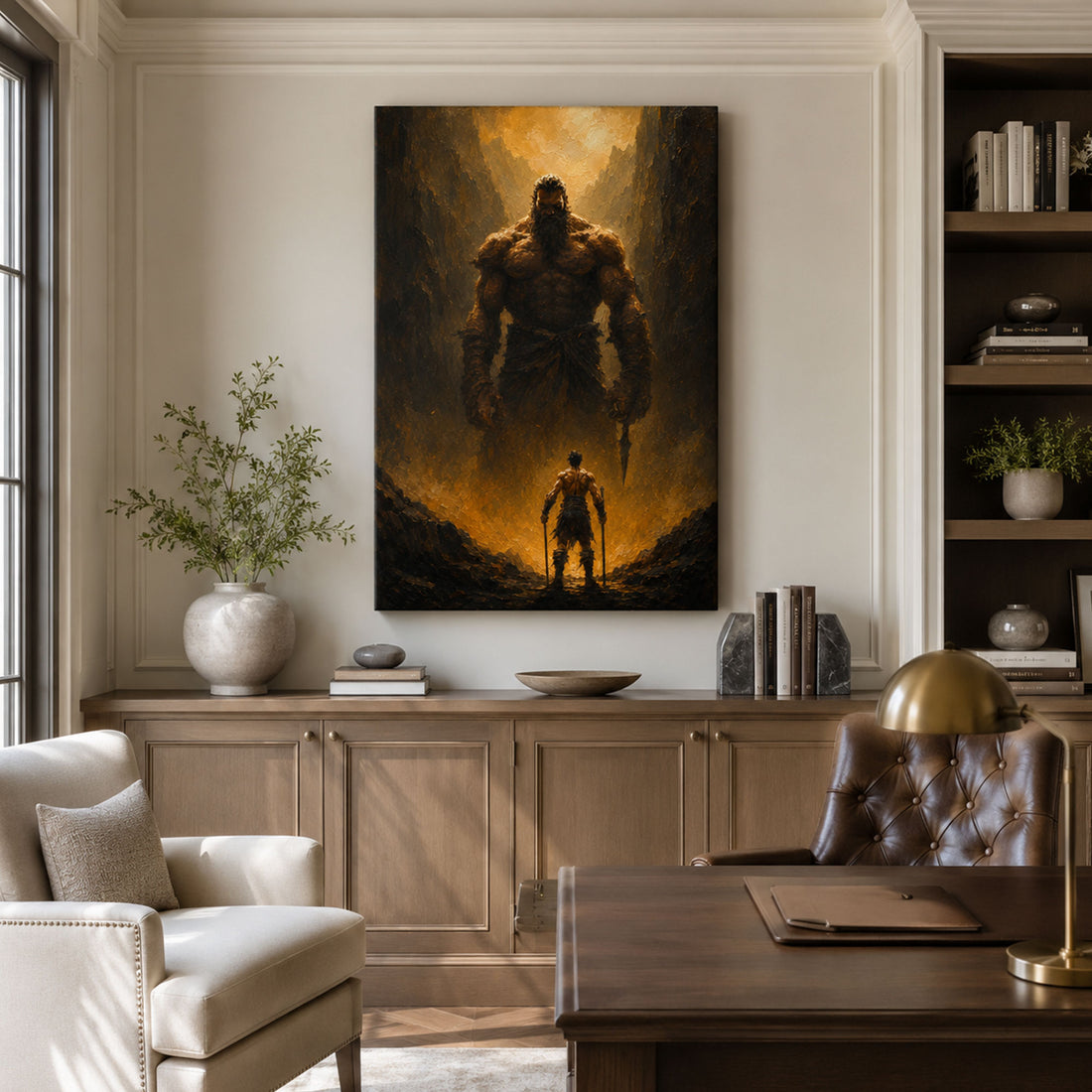 David’s Victory Over Goliath Canvas Print, Christian Home Decor