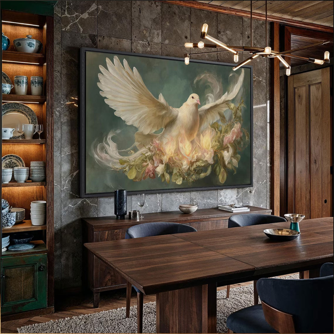 Dove Canvas Print, Holy Spirit Catholic Wall Art, Symbol of Peace and Divine Presence, Christian Home Decor, Confirmation Faith Gift