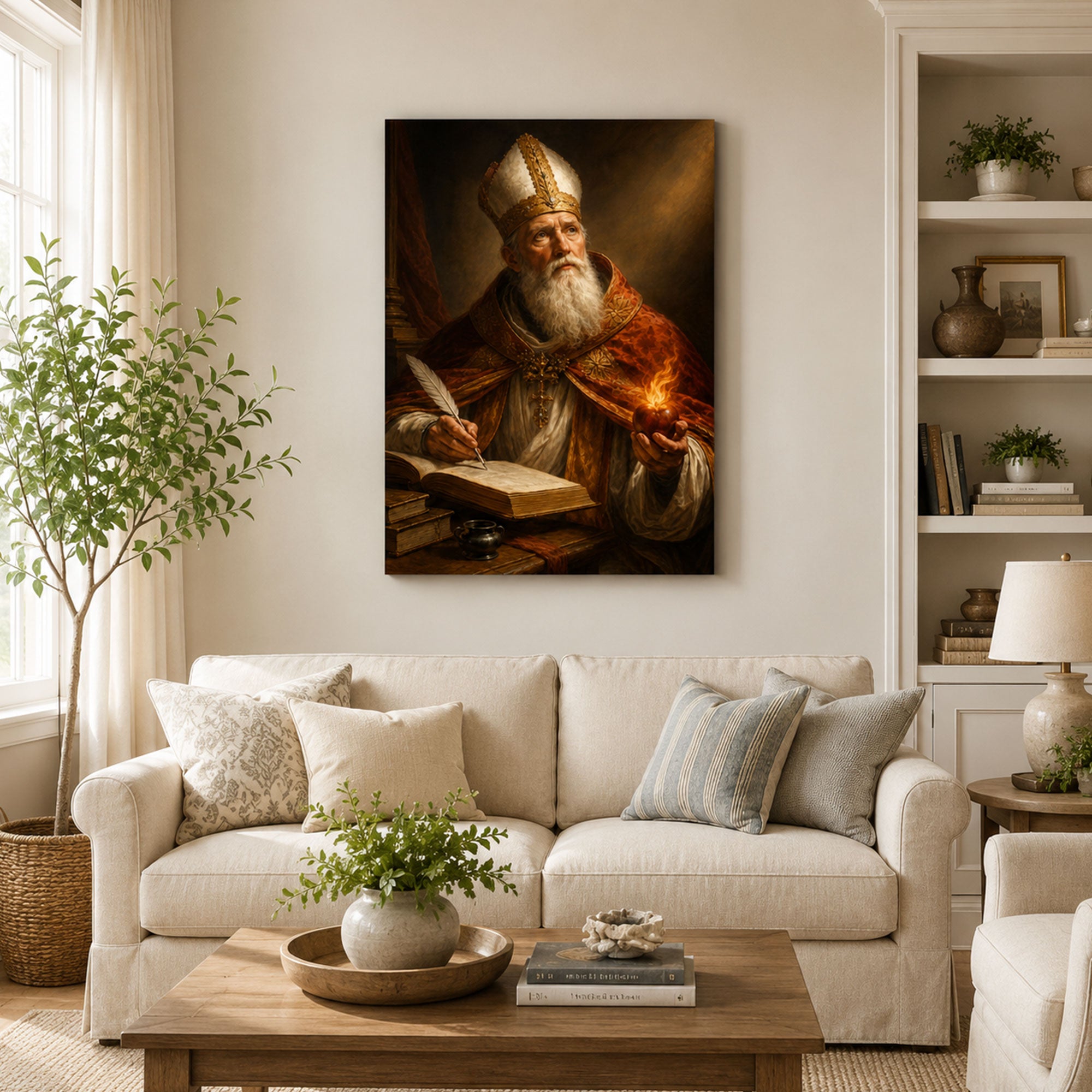 Saint Augustine and the Restless Heart Canvas Print, Catholic Home Decor