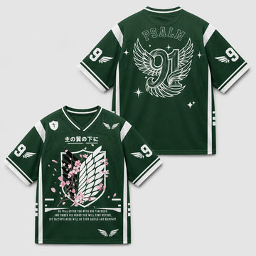 Psalm 91 Under His Wings Mesh Jersey, Japanese Christian Apparel