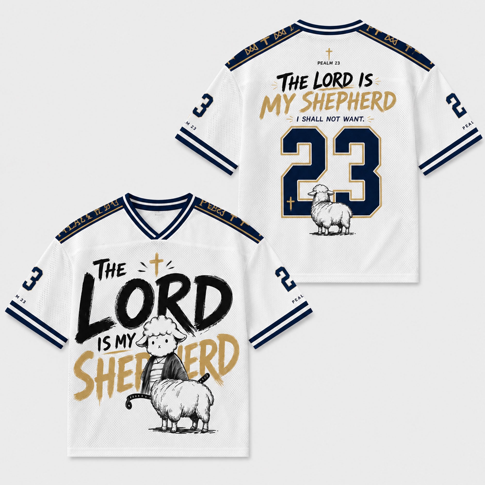 The Lord Is My Shepherd Mesh Jersey, Psalm 23 Christian Apparel