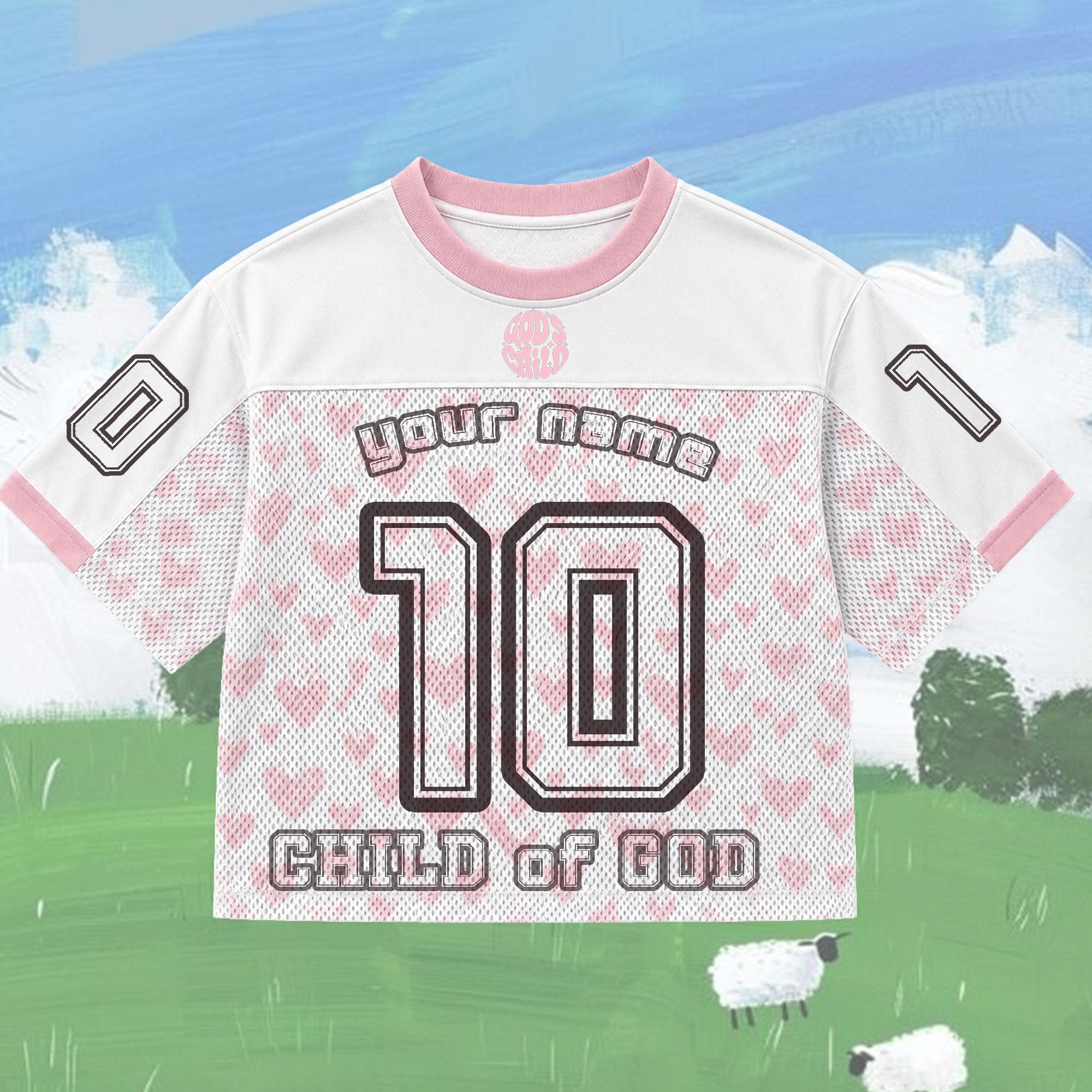 Personalized Child of God Mesh Jersey, Custom Name and Number Christian Apparel