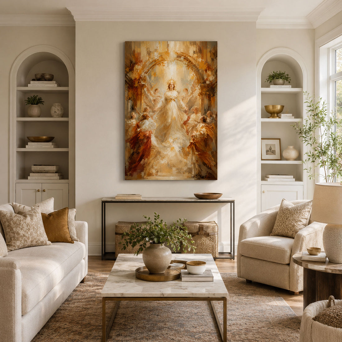 Assumption of Virgin Mary Canvas Print, Catholic Home Decor