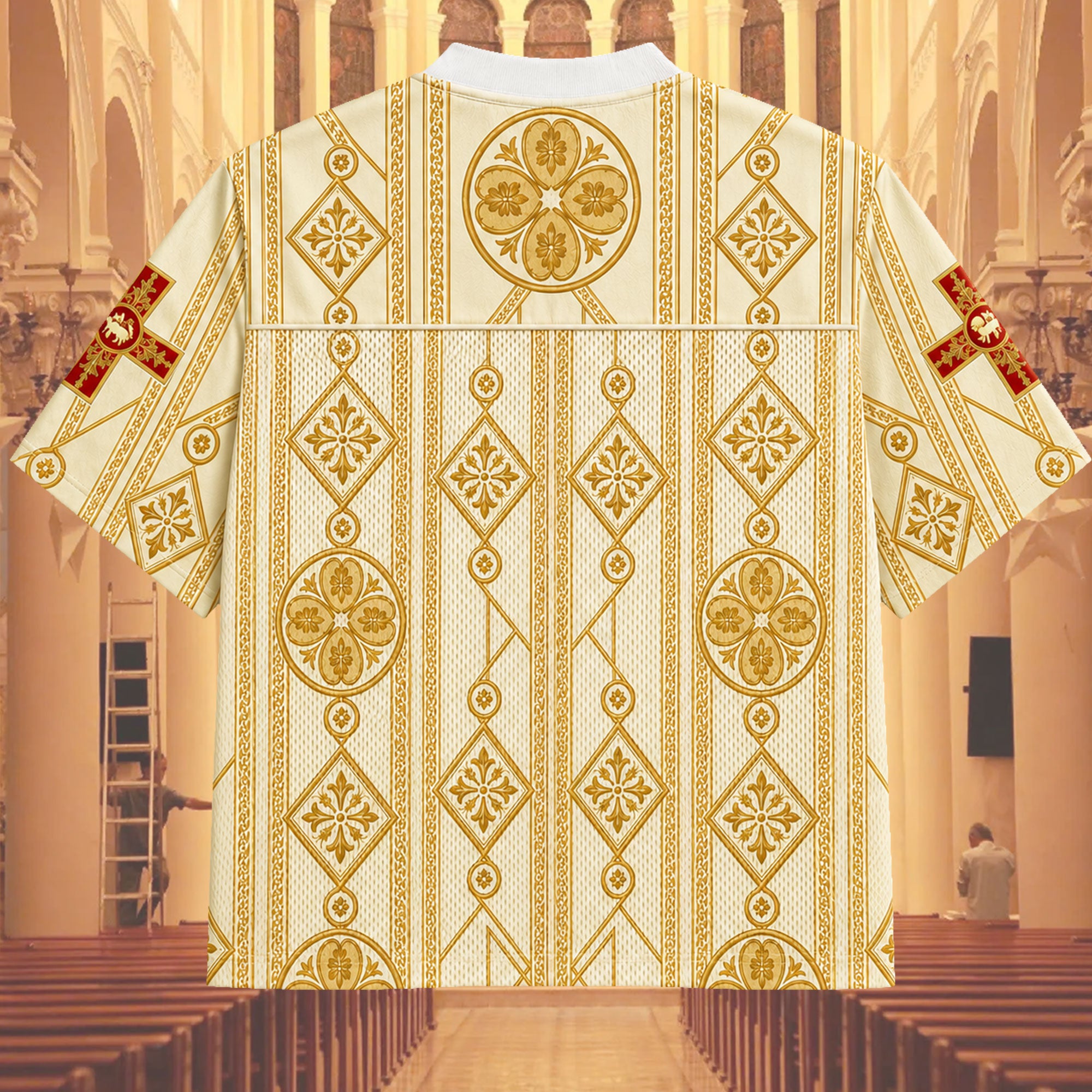 Lamb of God Agnus Dei Mesh Jersey, Catholic Christian Apparel