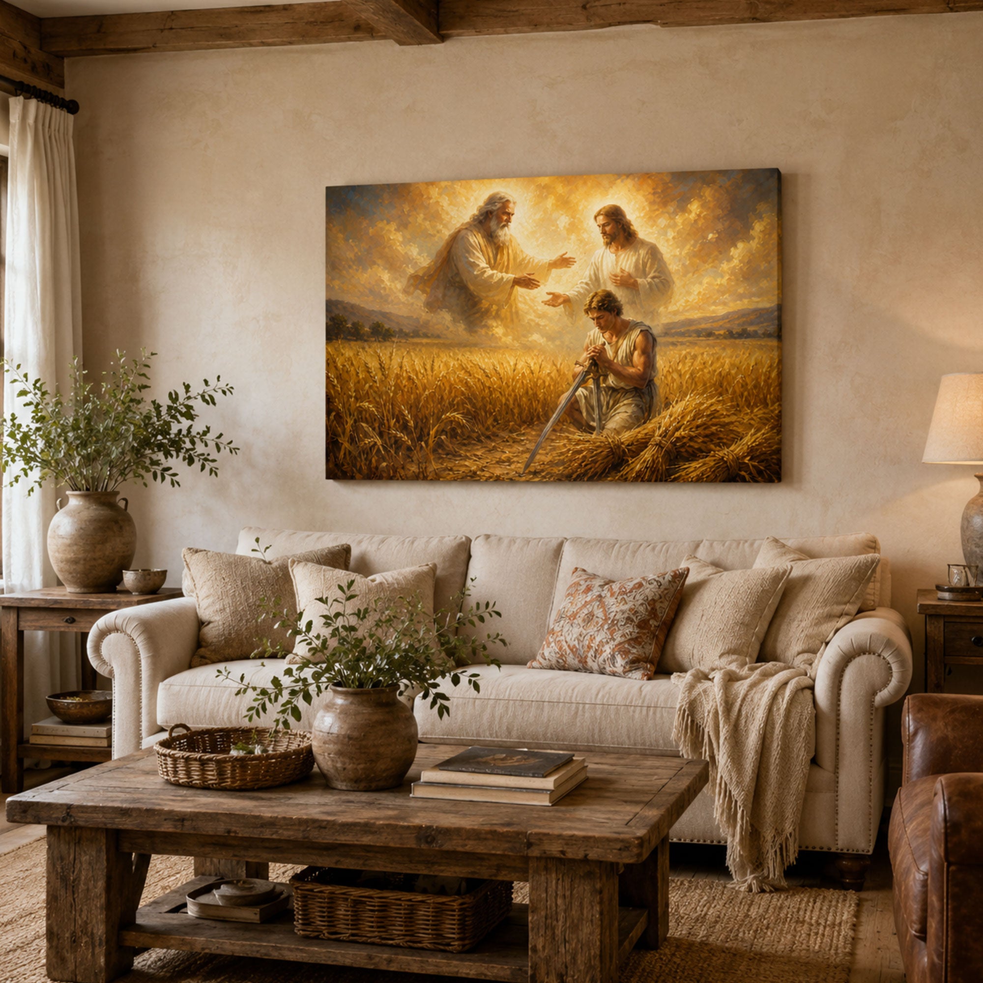Matthew 9:37 The Harvest Is Plentiful Canvas Print, Christian Warrior Faith Home Decor