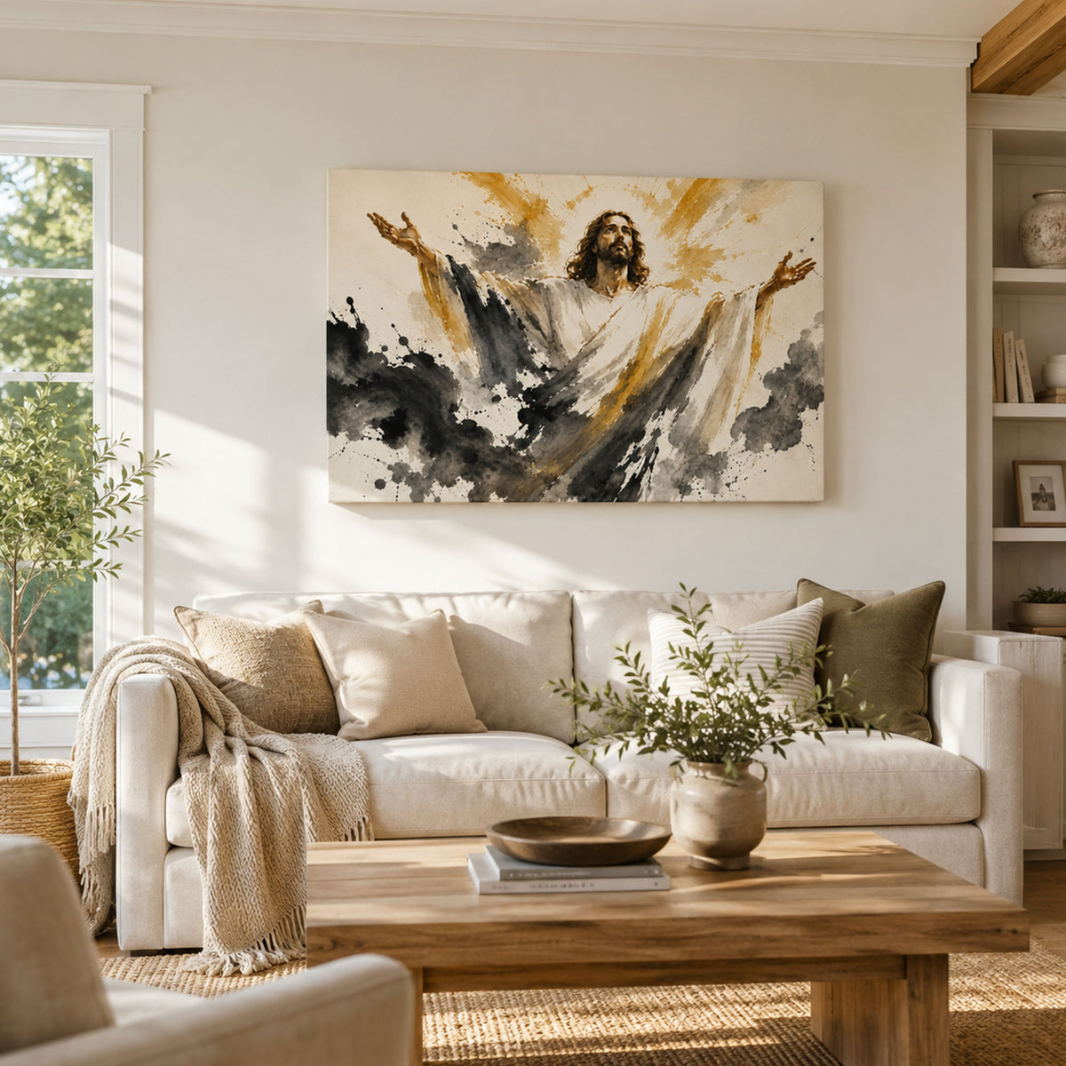 Jesus with Open Arms Canvas Print, Come to Me Christian Wall Decor, Faith and Hope Gift