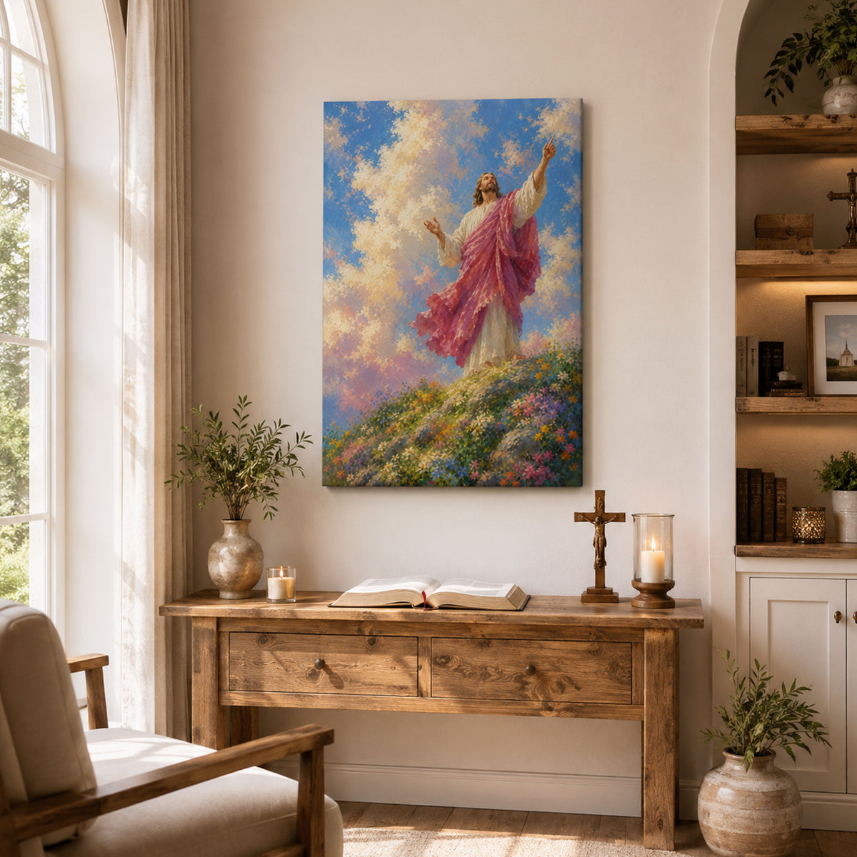 Risen Jesus in Glory Canvas Print, Christian Wall Decor, Faith Gift for Home