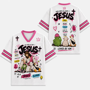 Jesus Loved by Him Mesh Jersey, Names of God Christian Apparel