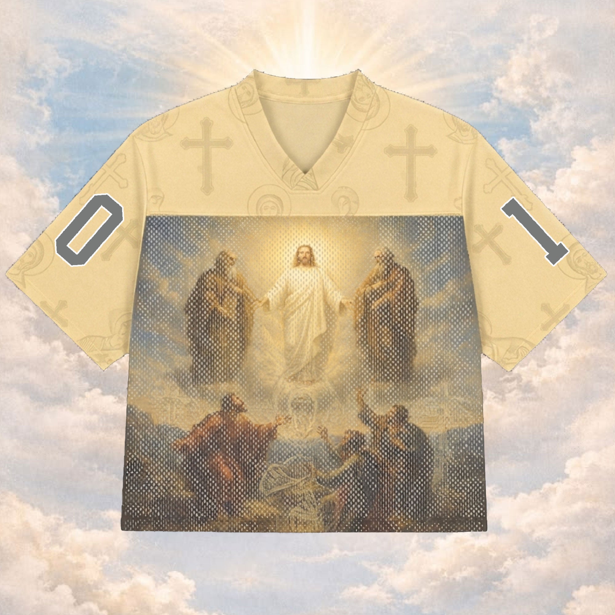Personalized Transfiguration of Jesus Mesh Jersey, Custom Name and Number Christian Apparel