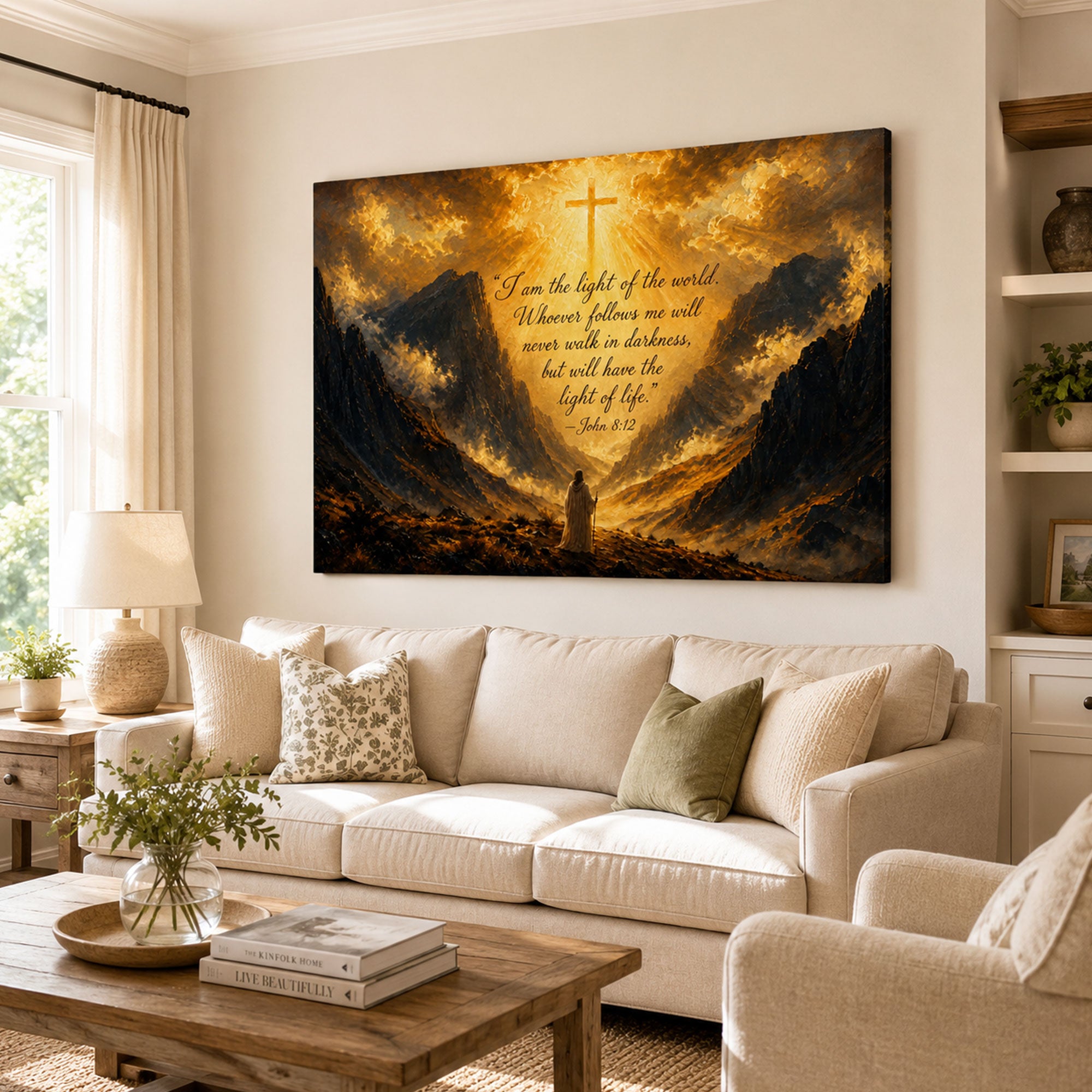 Your Favorite Bible Verse Cross Canvas Print, Christian Wall Decor