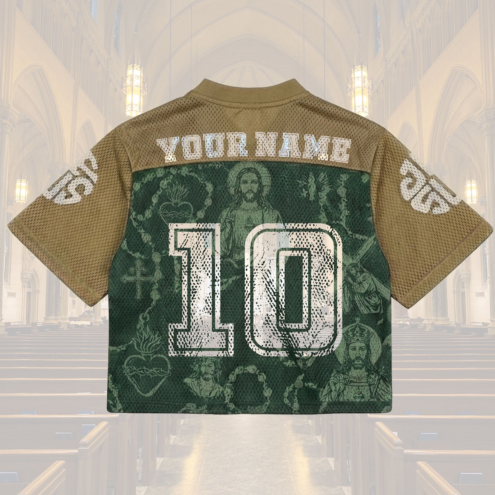 Personalized Ask God Trust God Thank God Mesh Jersey, Custom Name and Number Christian Apparel