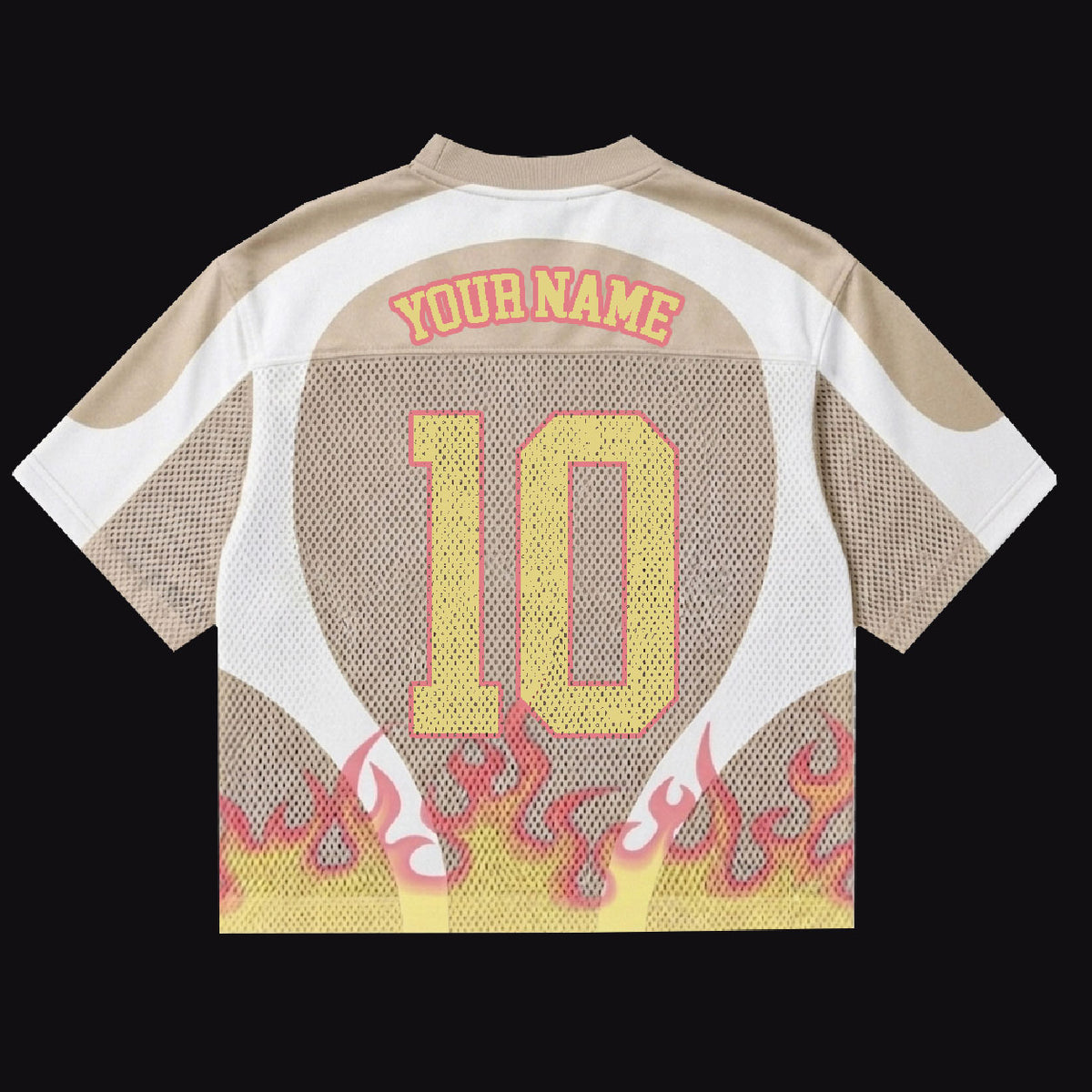 Personalized Fire of God Mesh Jersey, Custom Name and Number Christian Apparel