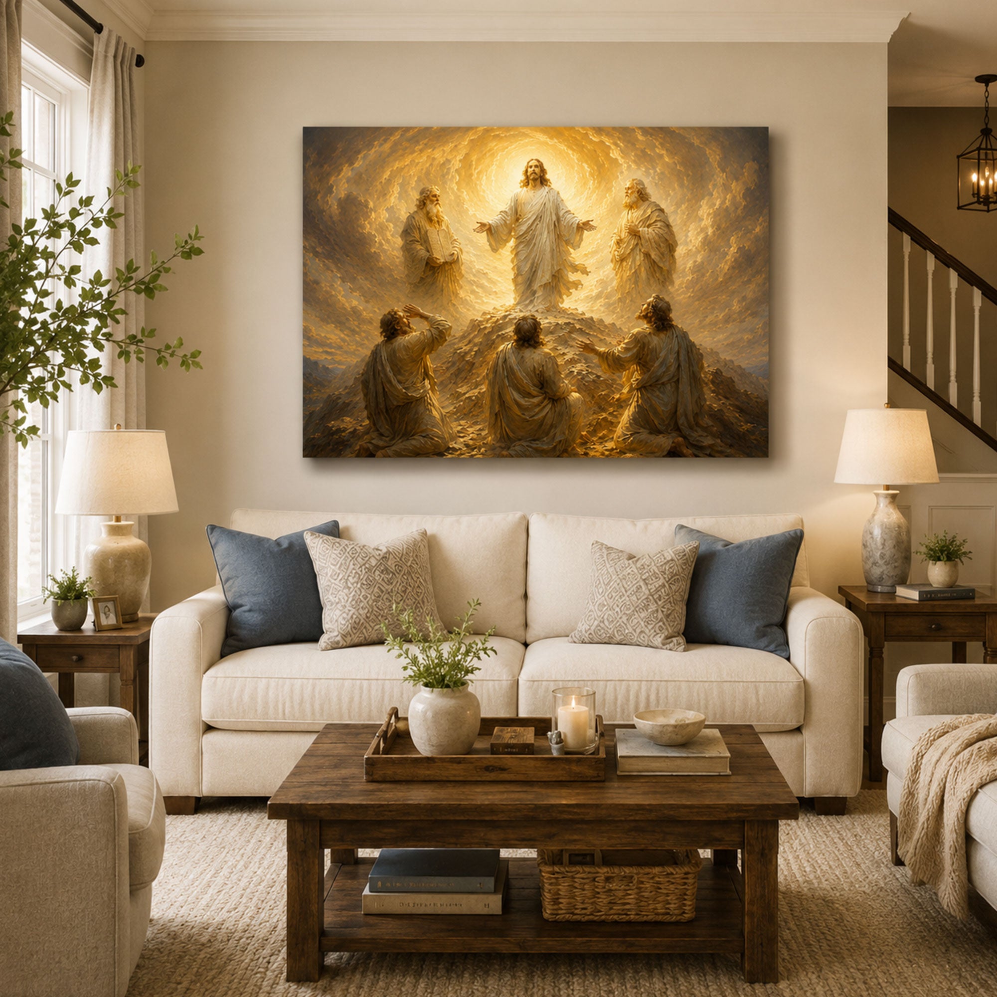 Transfiguration of Jesus Canvas Print, Christian Home Decor
