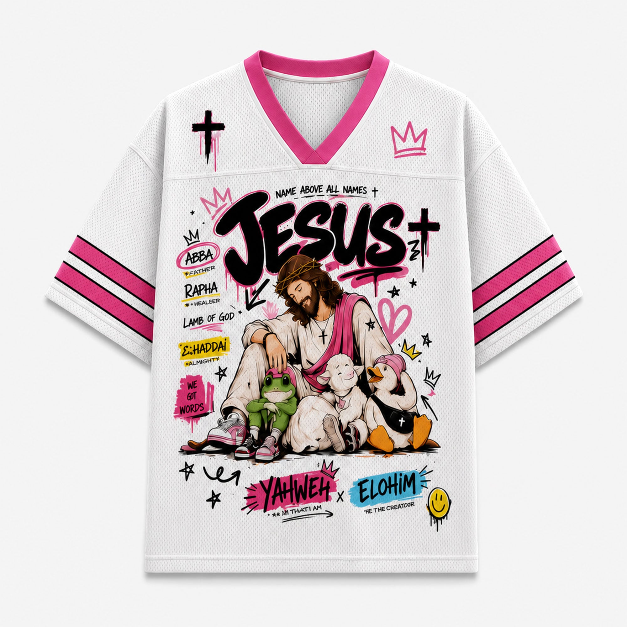 Jesus Loved by Him Mesh Jersey, Names of God Christian Apparel