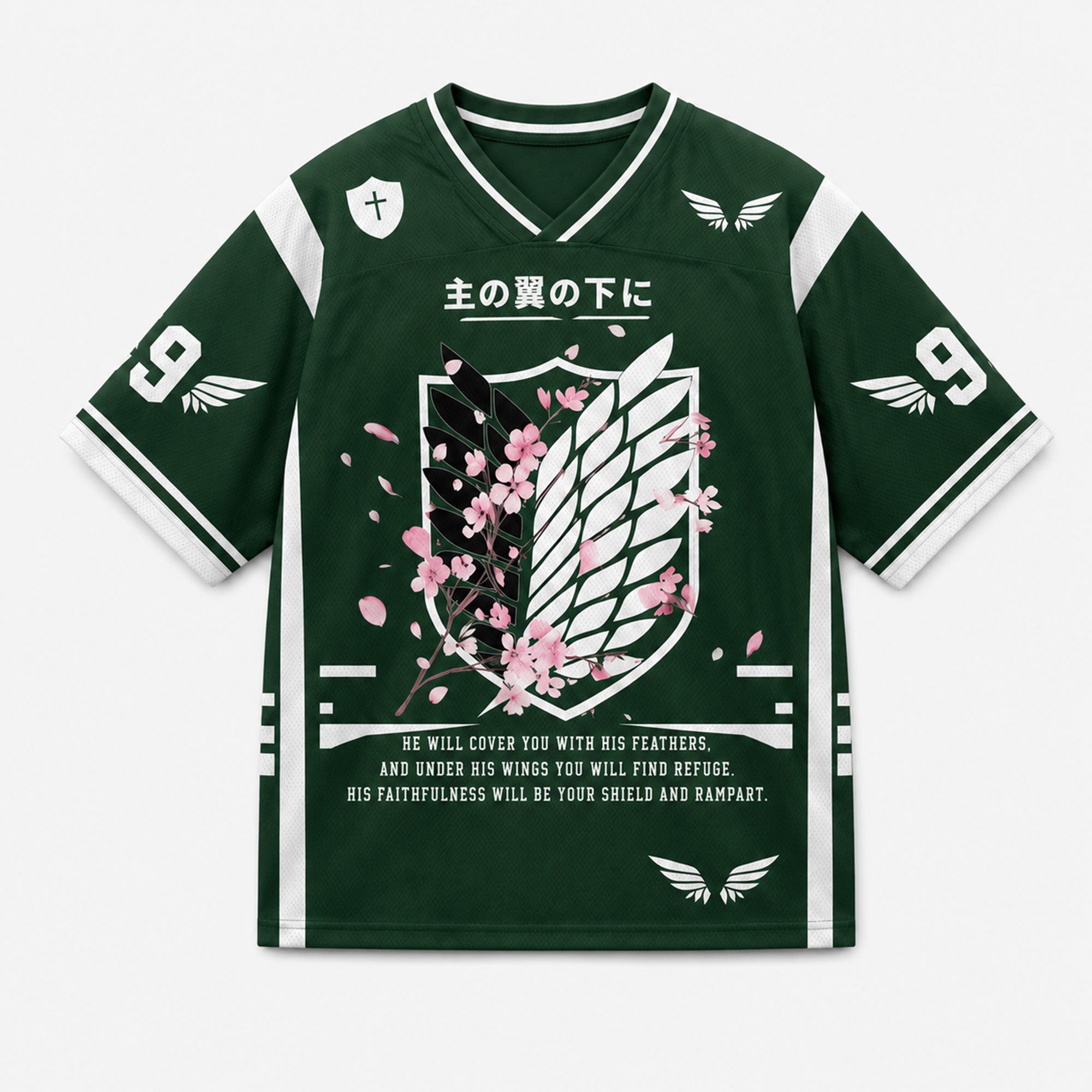 Psalm 91 Under His Wings Mesh Jersey, Japanese Christian Apparel