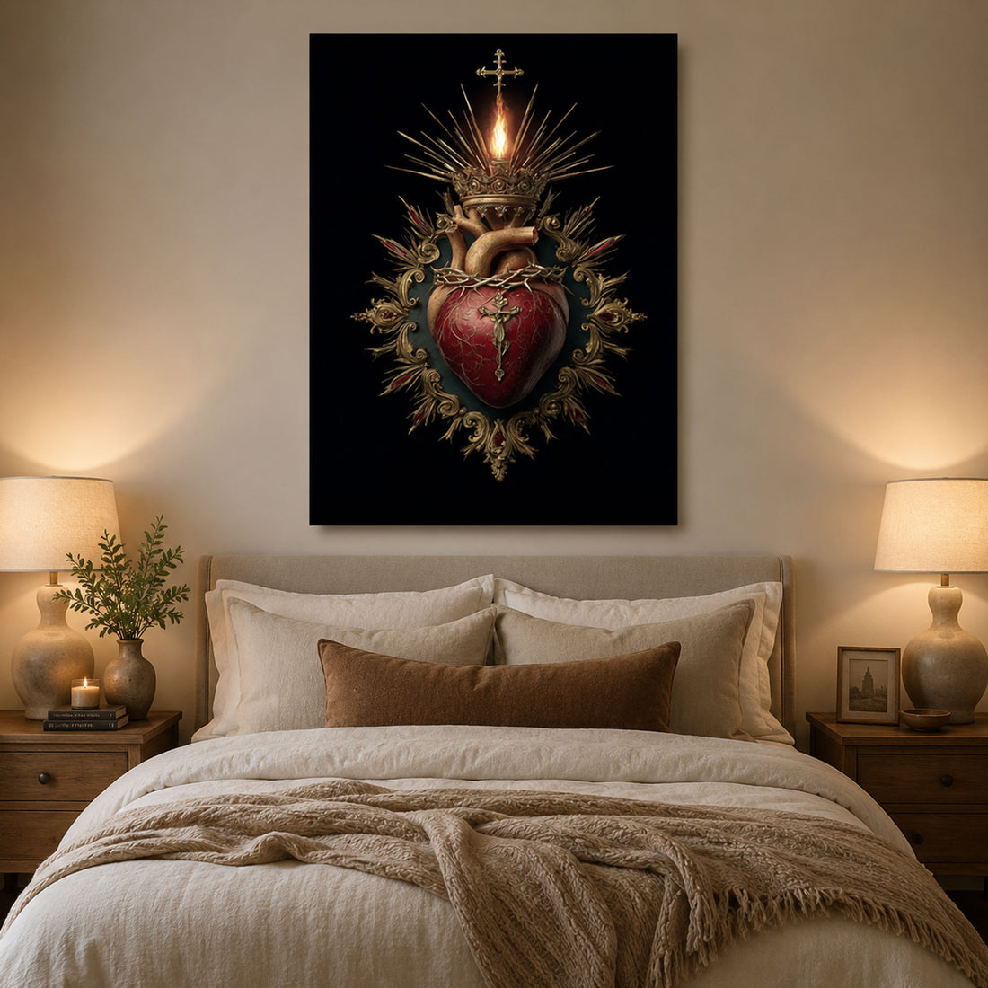 Sacred Heart of Jesus Canvas Print, Catholic Wall Art, Religious Home Decor, Christian Faith Gift