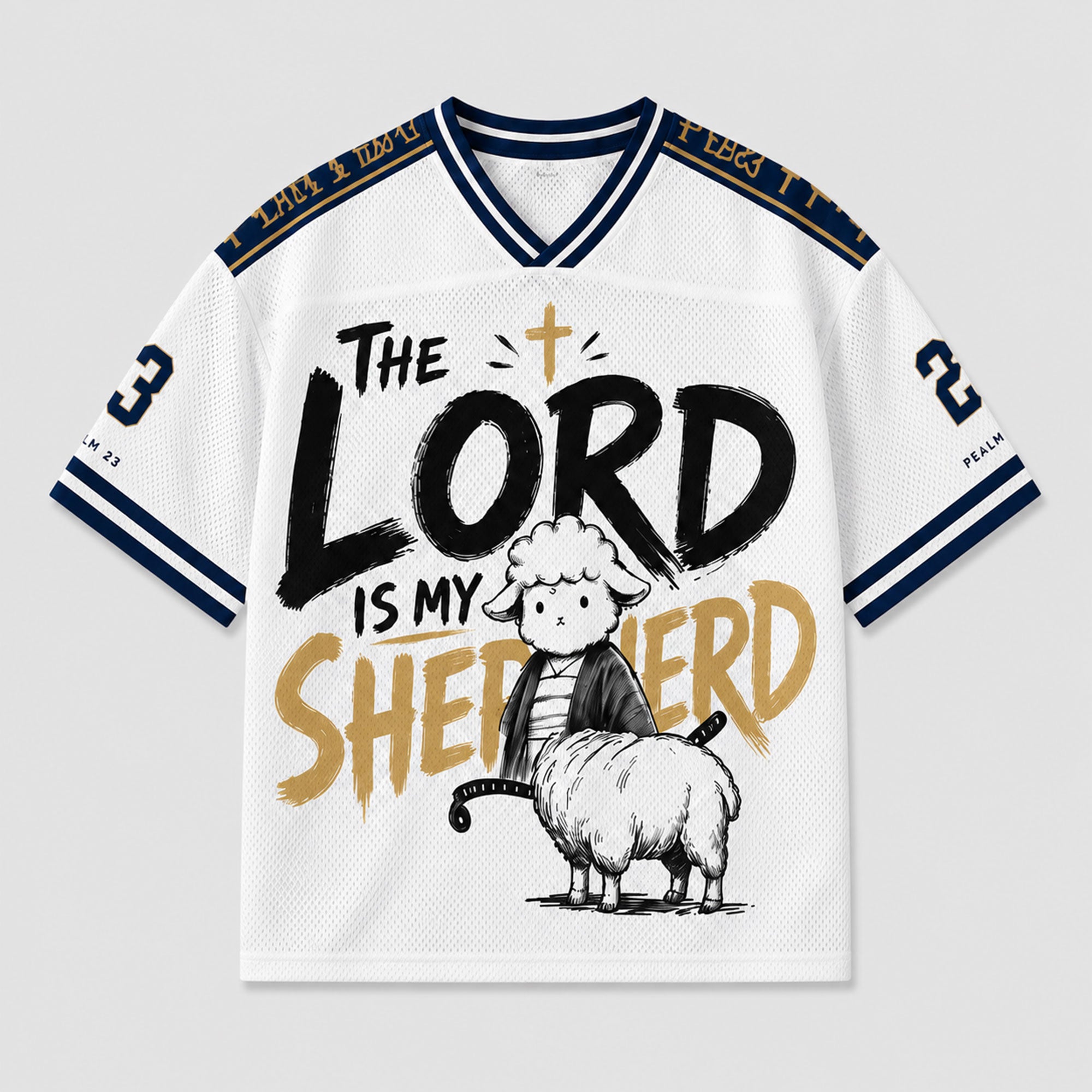 The Lord Is My Shepherd Mesh Jersey, Psalm 23 Christian Apparel