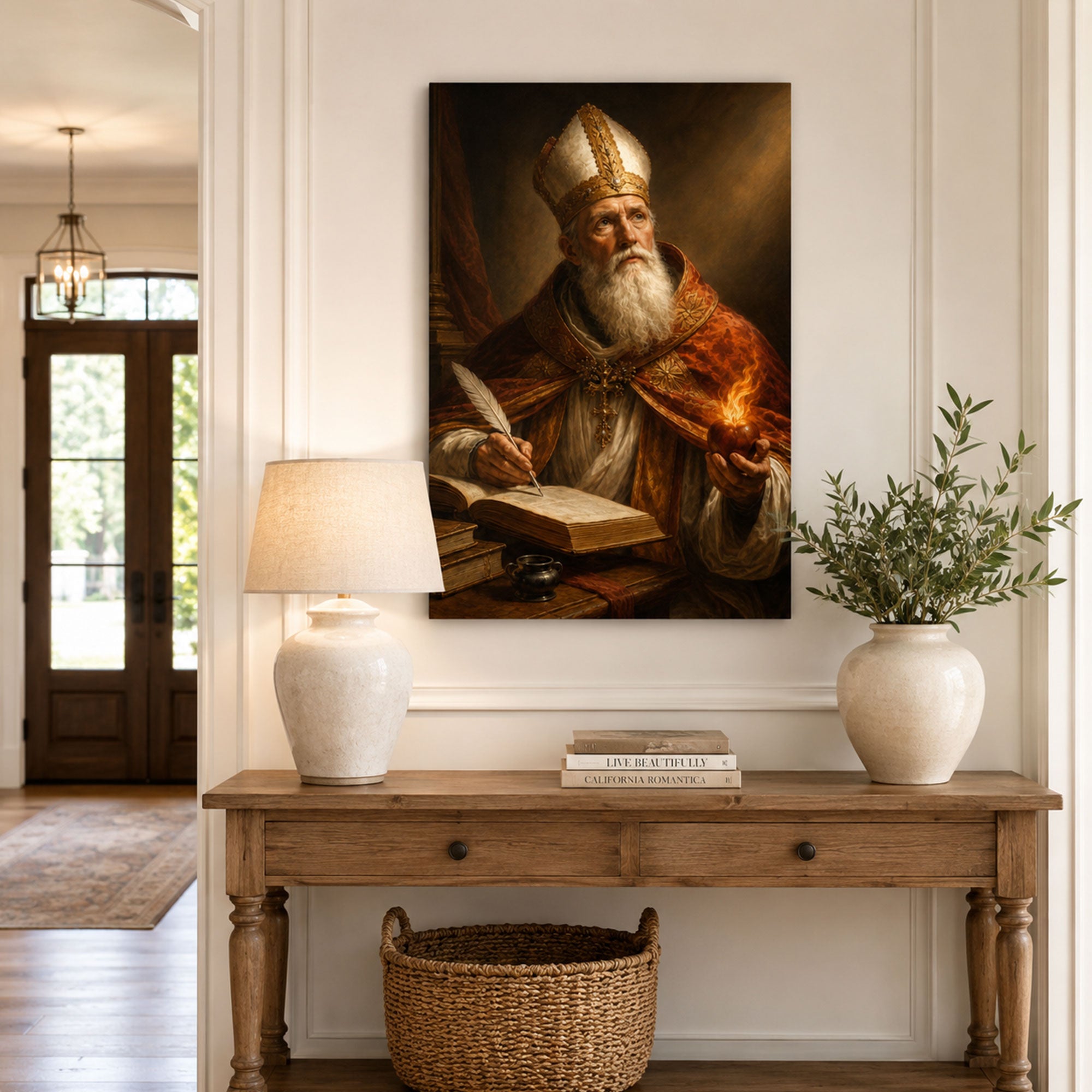 Saint Augustine and the Restless Heart Canvas Print, Catholic Home Decor