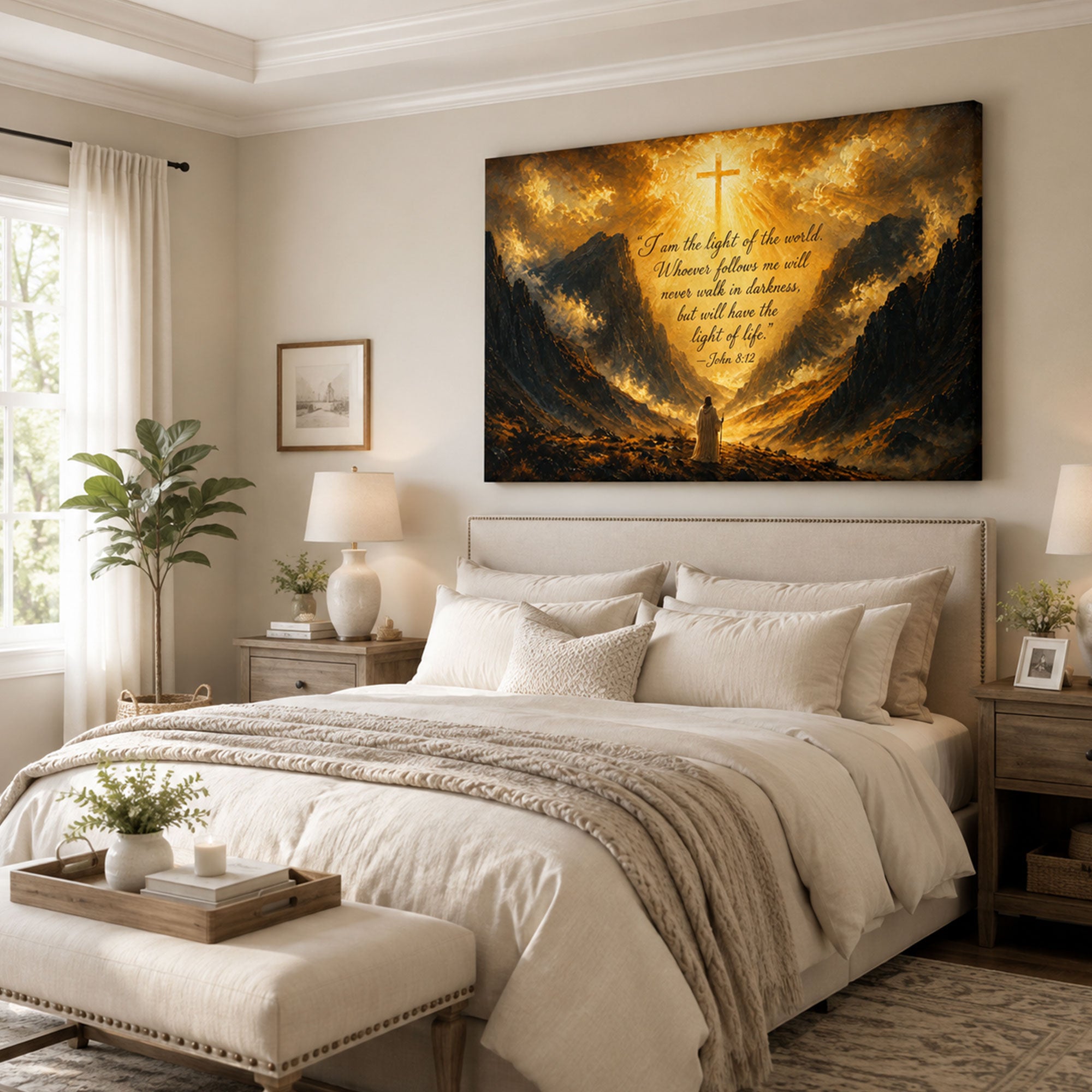 Your Favorite Bible Verse Cross Canvas Print, Christian Wall Decor