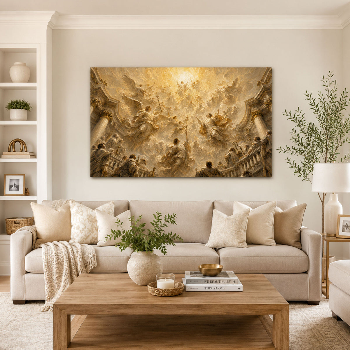 Communion of Saints in Heaven Canvas Print, Catholic Wall Decor, Christian Faith Gift