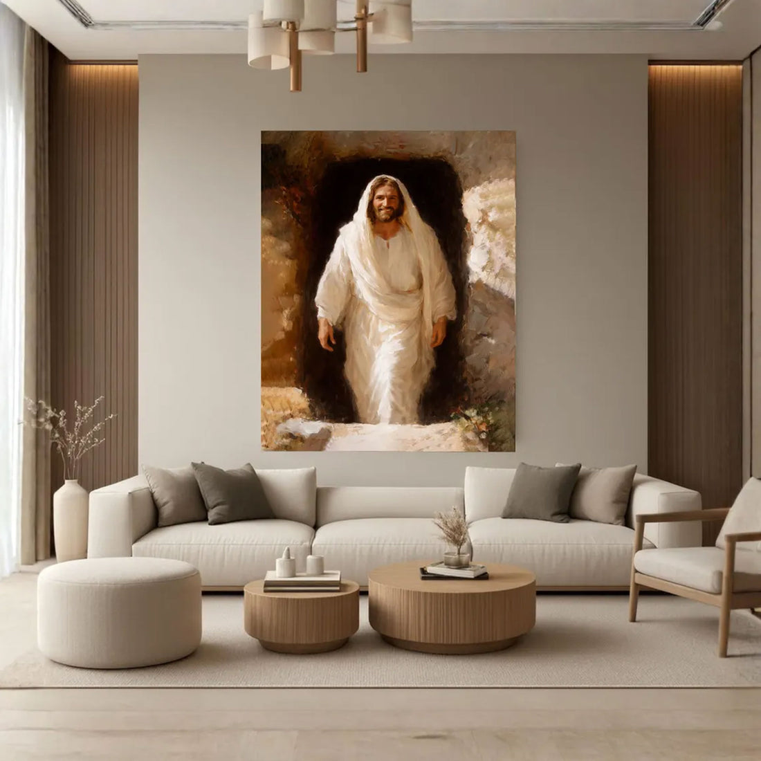 Jesus Resurrection Canvas Print, Christian Wall Art, Faith-Based Religious Home Decor