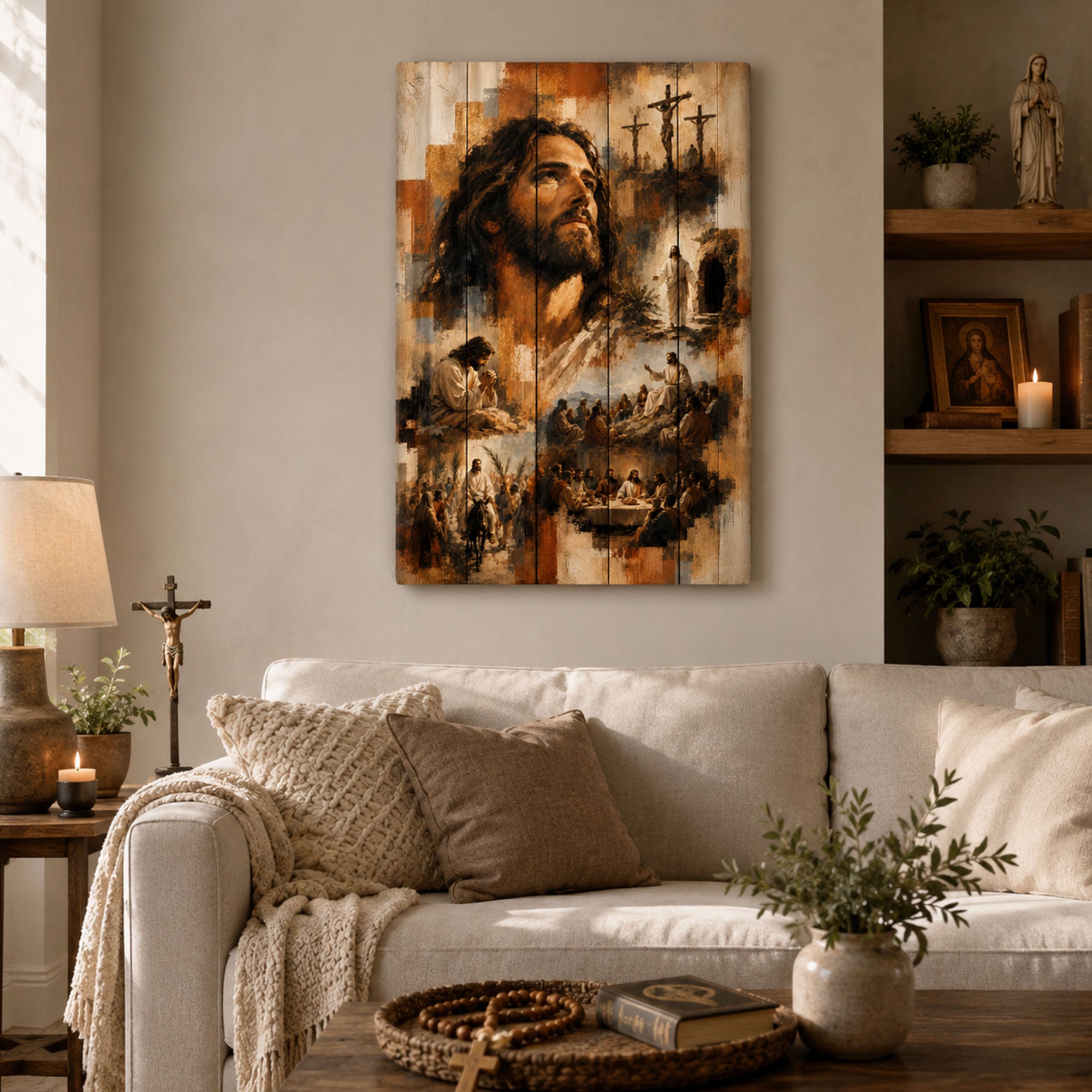 Life of Jesus Christ Canvas Print, Biblical Story Christian Wall Art