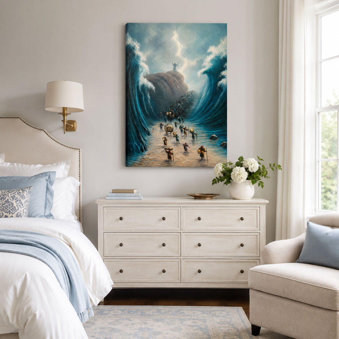 Exodus Red Sea Miracle Canvas Print, Christian Home Decor