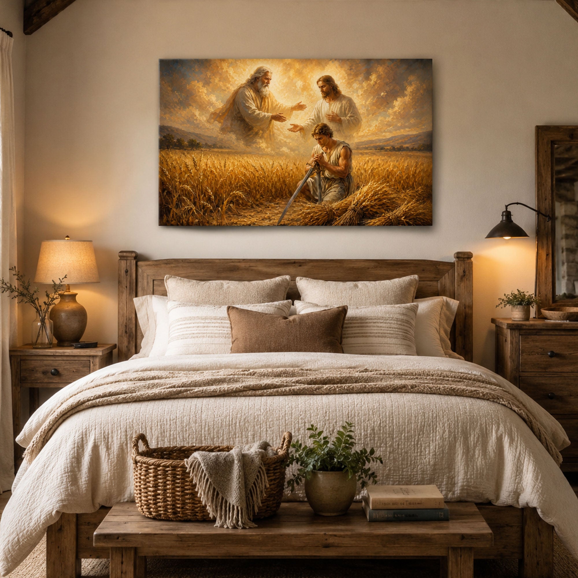 Matthew 9:37 The Harvest Is Plentiful Canvas Print, Christian Warrior Faith Home Decor