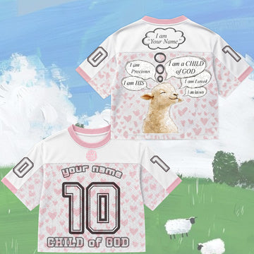 Personalized Child of God Mesh Jersey, Custom Name and Number Christian Apparel