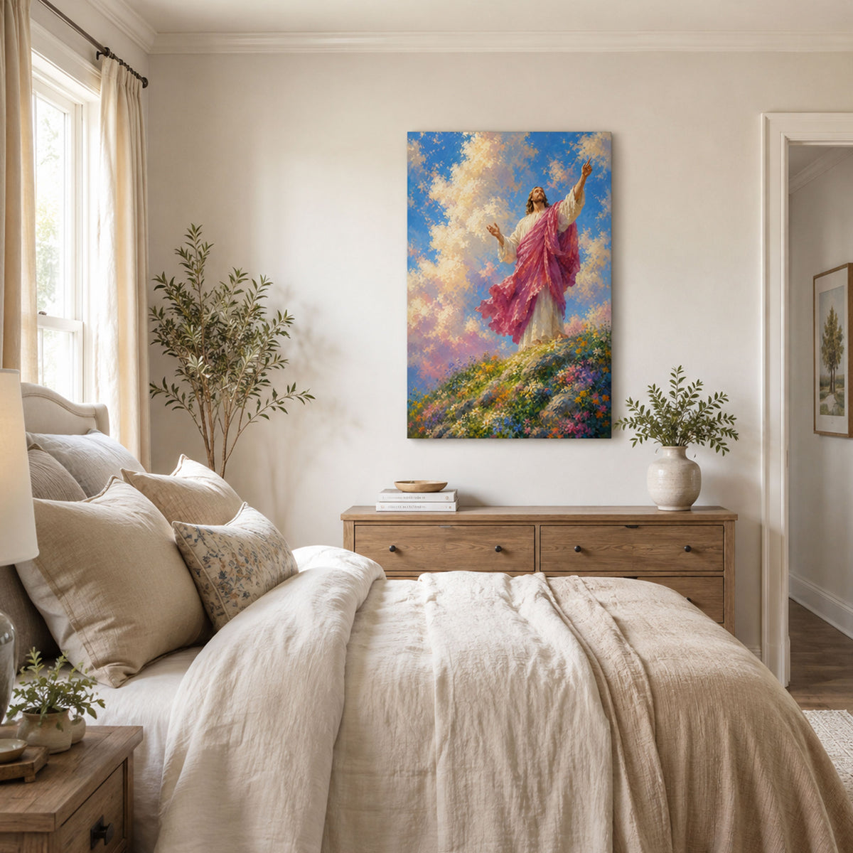 Risen Jesus in Glory Canvas Print, Christian Wall Decor, Faith Gift for Home