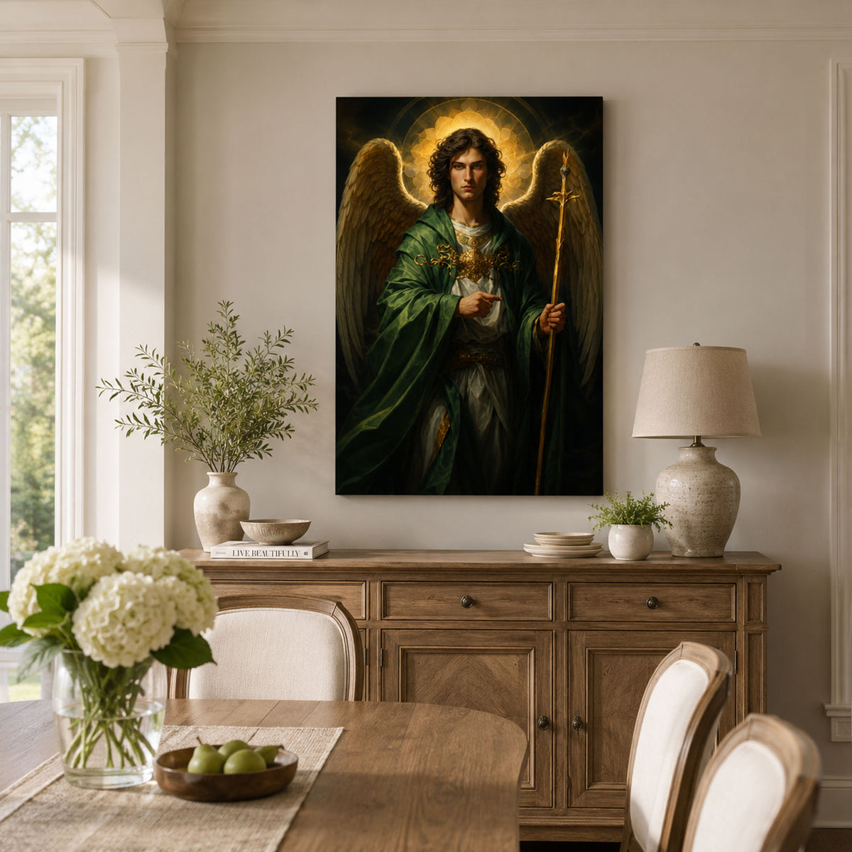Archangel Raphael Images Saint Raphael Archangel Canvas Print, Catholic Healing Angel Wall Art ...