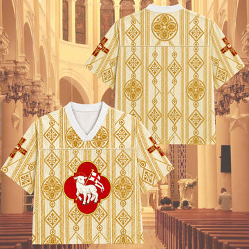 Lamb of God Agnus Dei Mesh Jersey, Catholic Christian Apparel