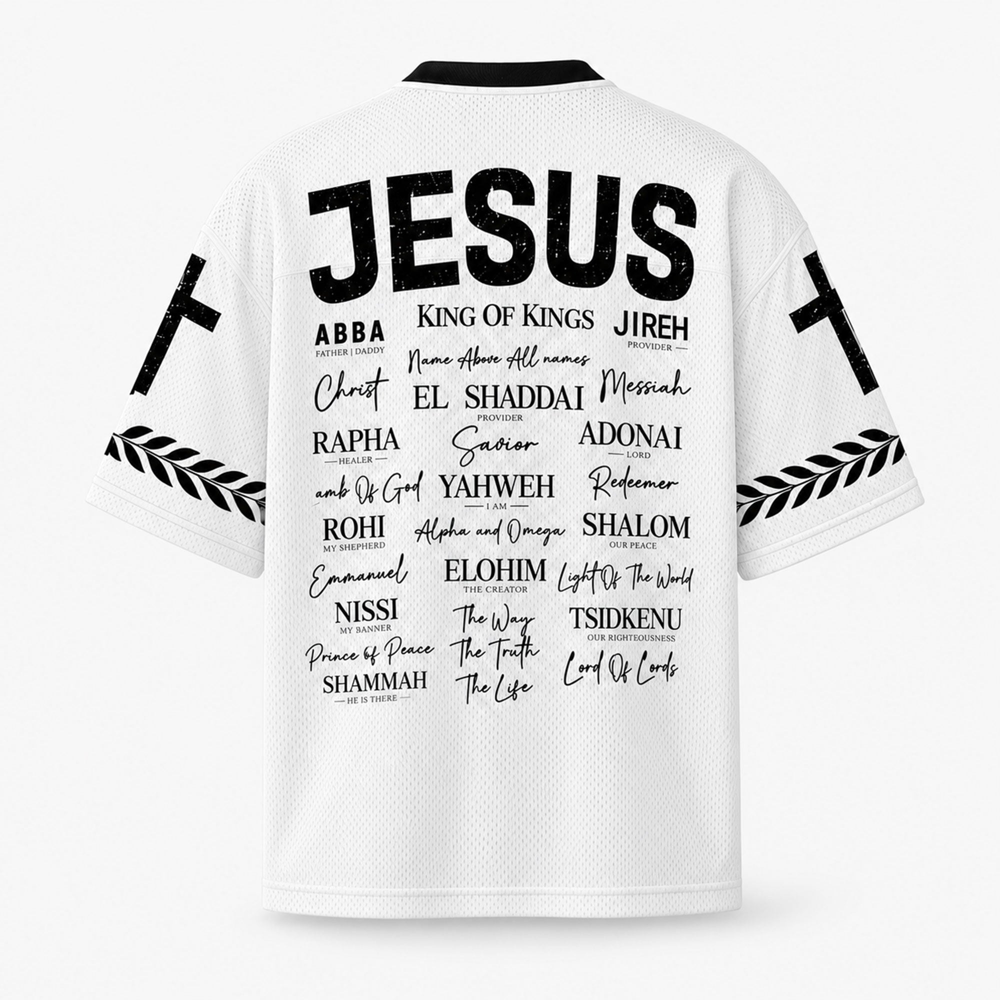 Jesus Is King No. 7 Mesh Jersey, Names of Jesus Christian Apparel