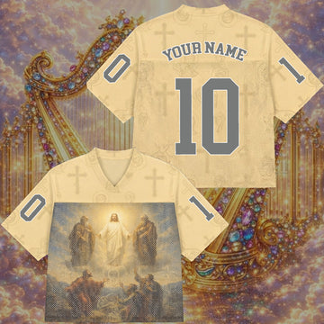Personalized Transfiguration of Jesus Mesh Jersey, Custom Name and Number Christian Apparel
