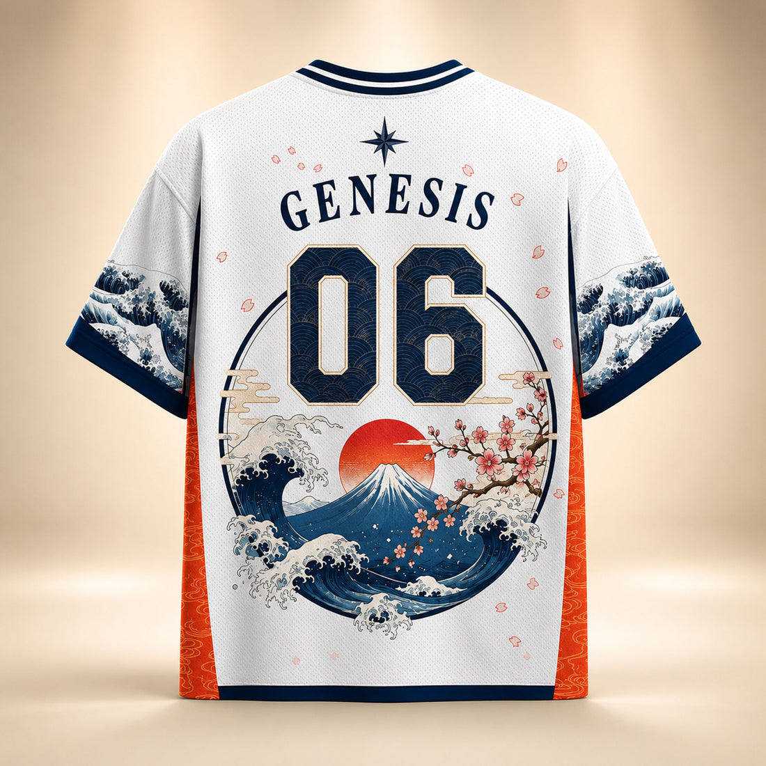 Noah’s Ark Whale Christian Mesh Jersey, Japanese Wave Biblical Faith Shirt, Ocean Religious Apparel