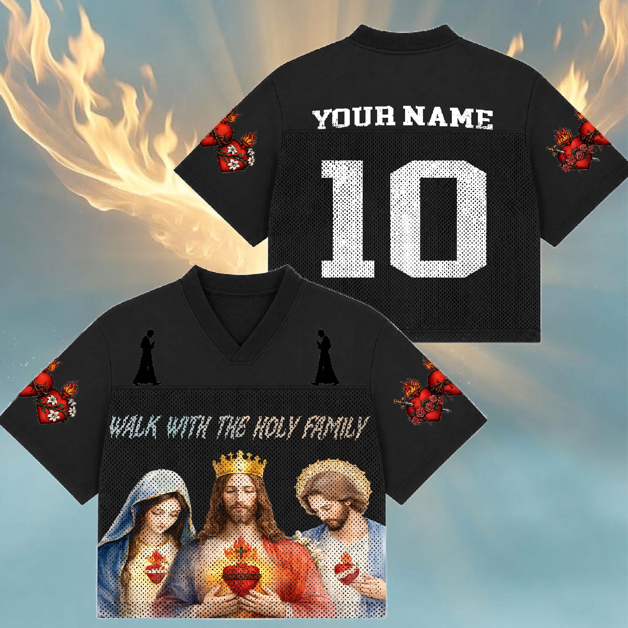 Personalized Holy Family Mesh Jersey, Custom Name and Number Catholic Apparel