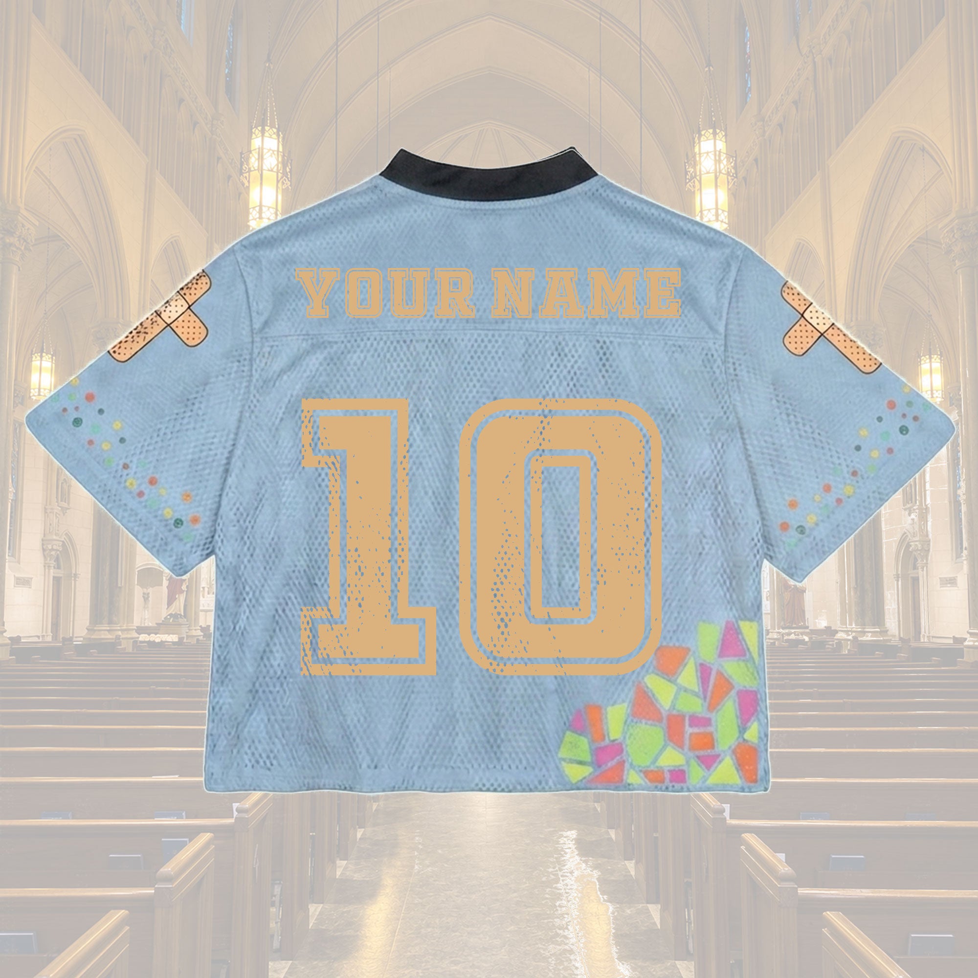 Personalized Healed by His Love Mesh Jersey, Custom Name and Number Christian Apparel
