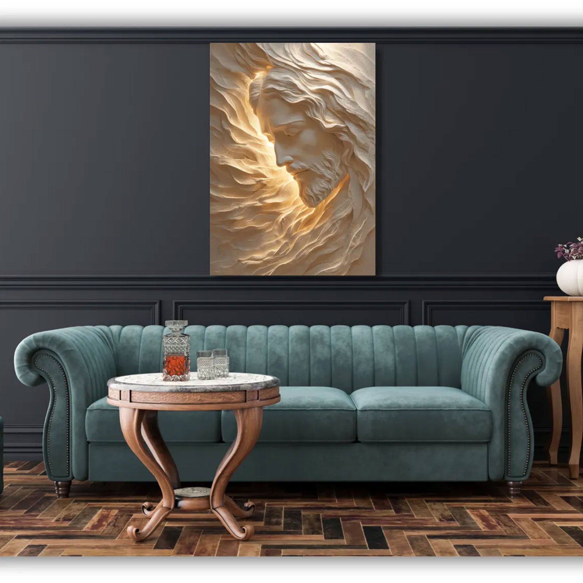 Radiant Jesus Canvas Print, Divine Light Portrait Wall Art, Christian Spiritual Decor, Inspirational Faith Gift