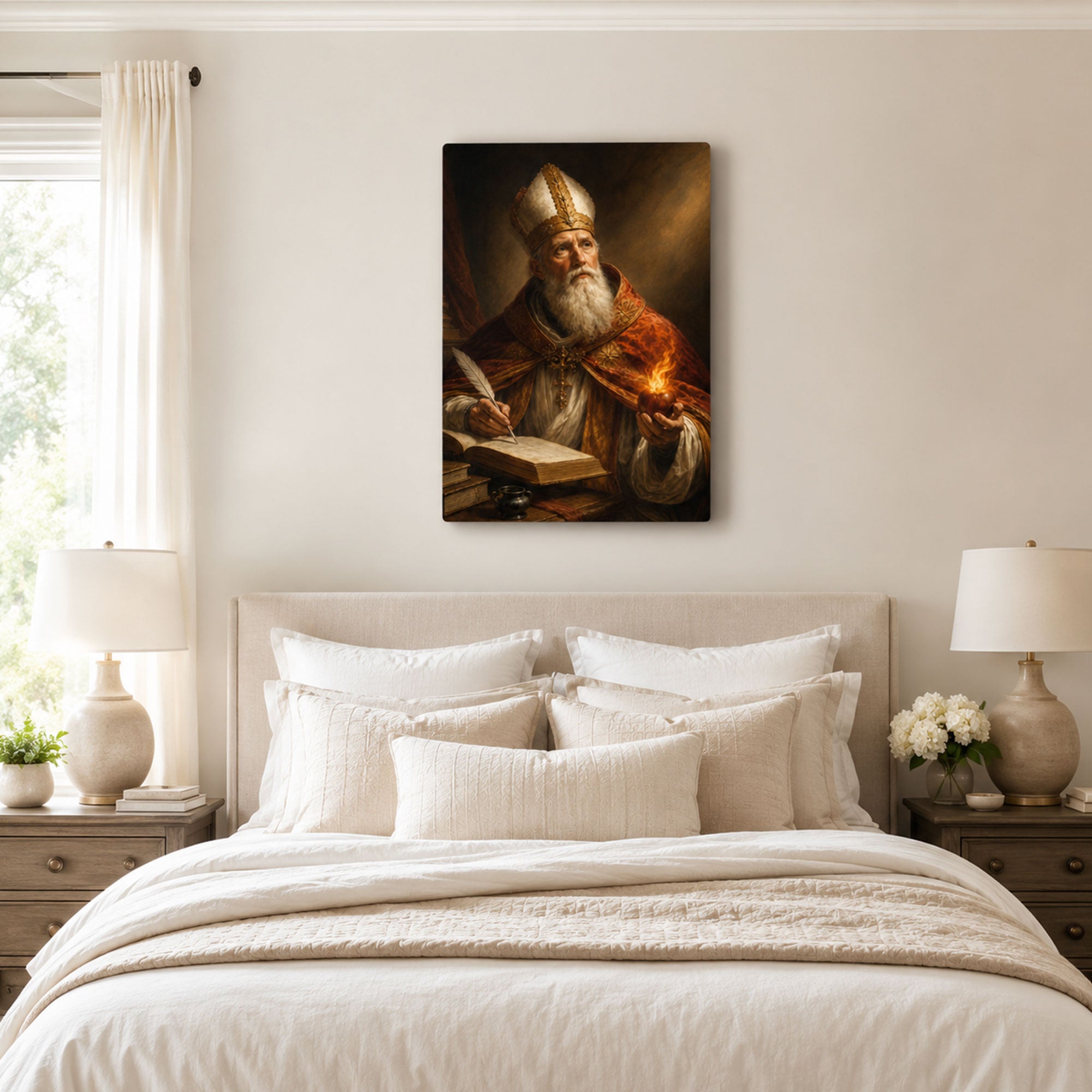 Saint Augustine and the Restless Heart Canvas Print, Catholic Home Decor