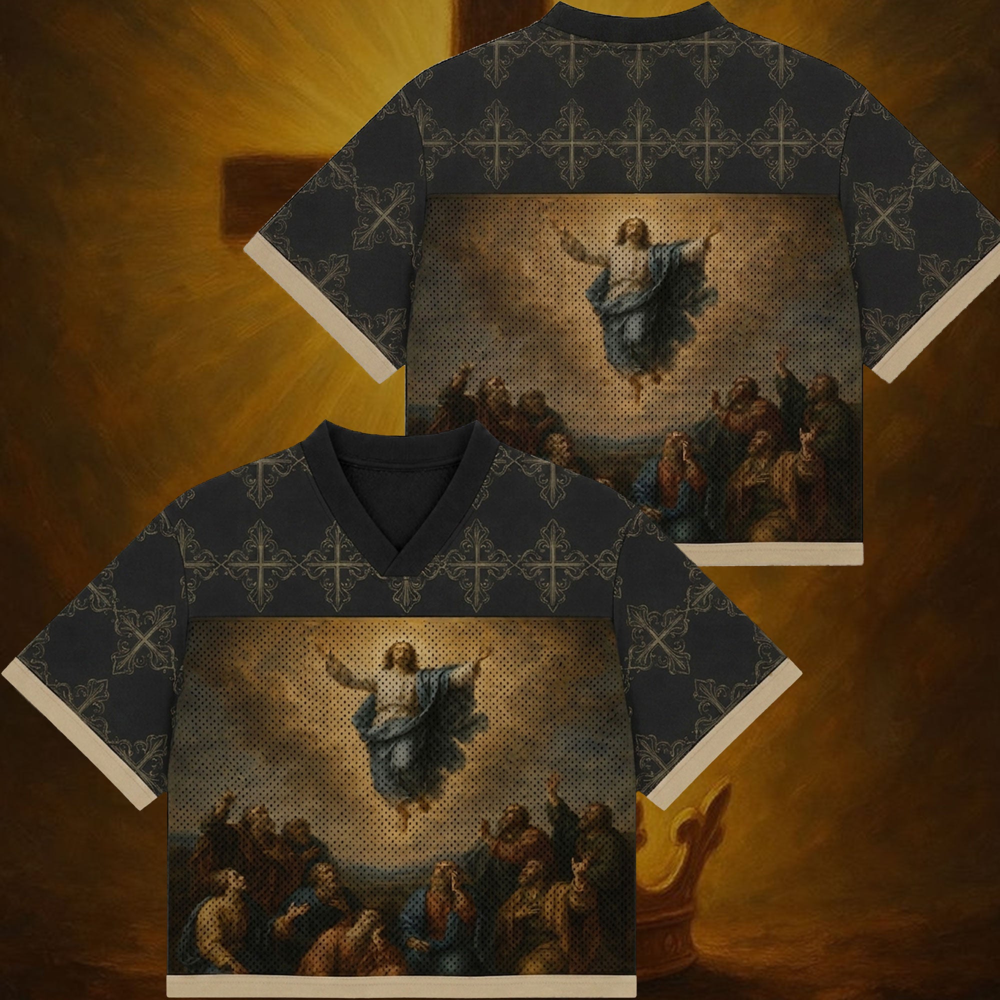 Ascension of Jesus Mesh Jersey, Catholic Christian Faith Apparel