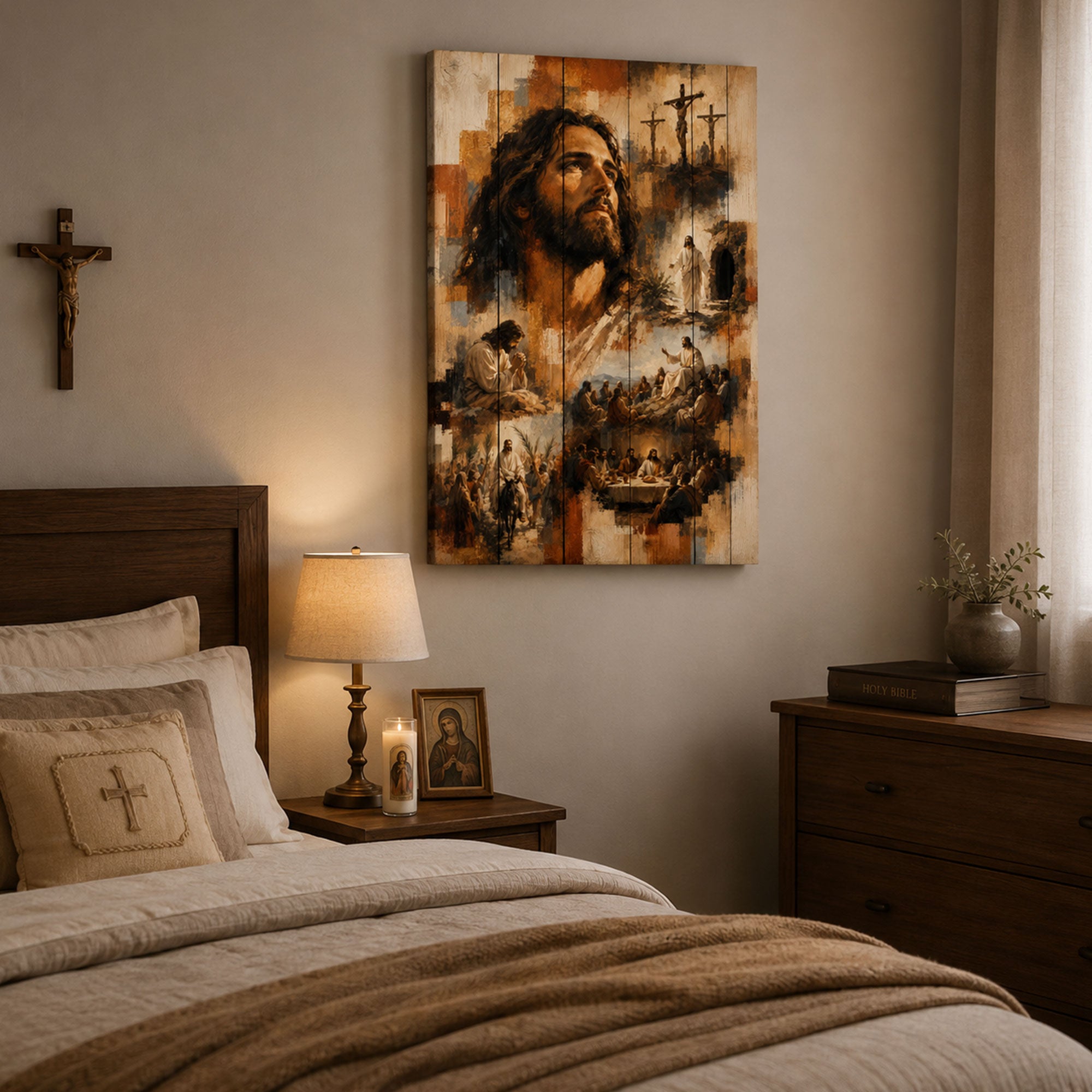 Life of Jesus Christ Canvas Print, Biblical Story Christian Wall Art