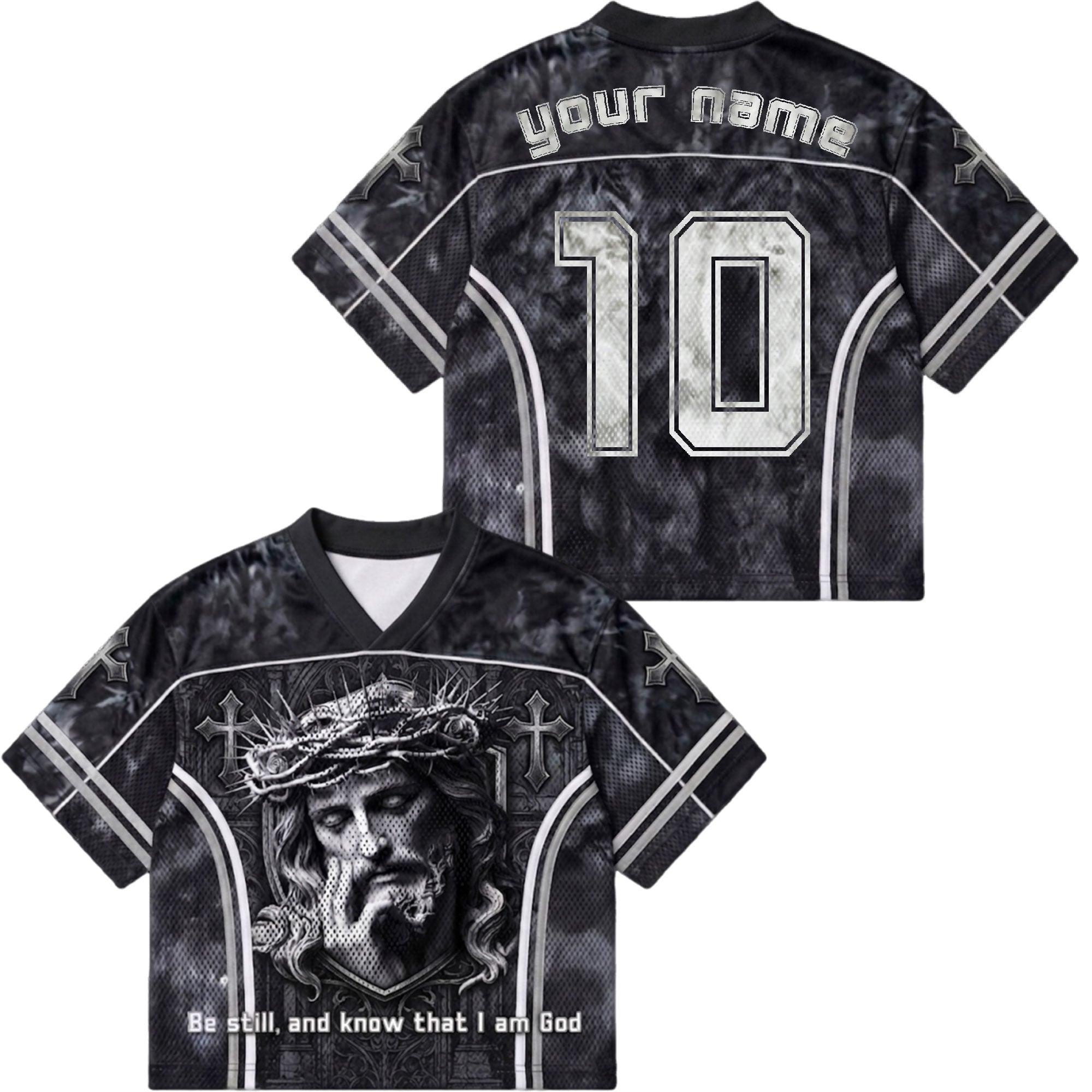 Personalized Be Still and Know Jesus Mesh Jersey, Custom Name and Number Christian Apparel