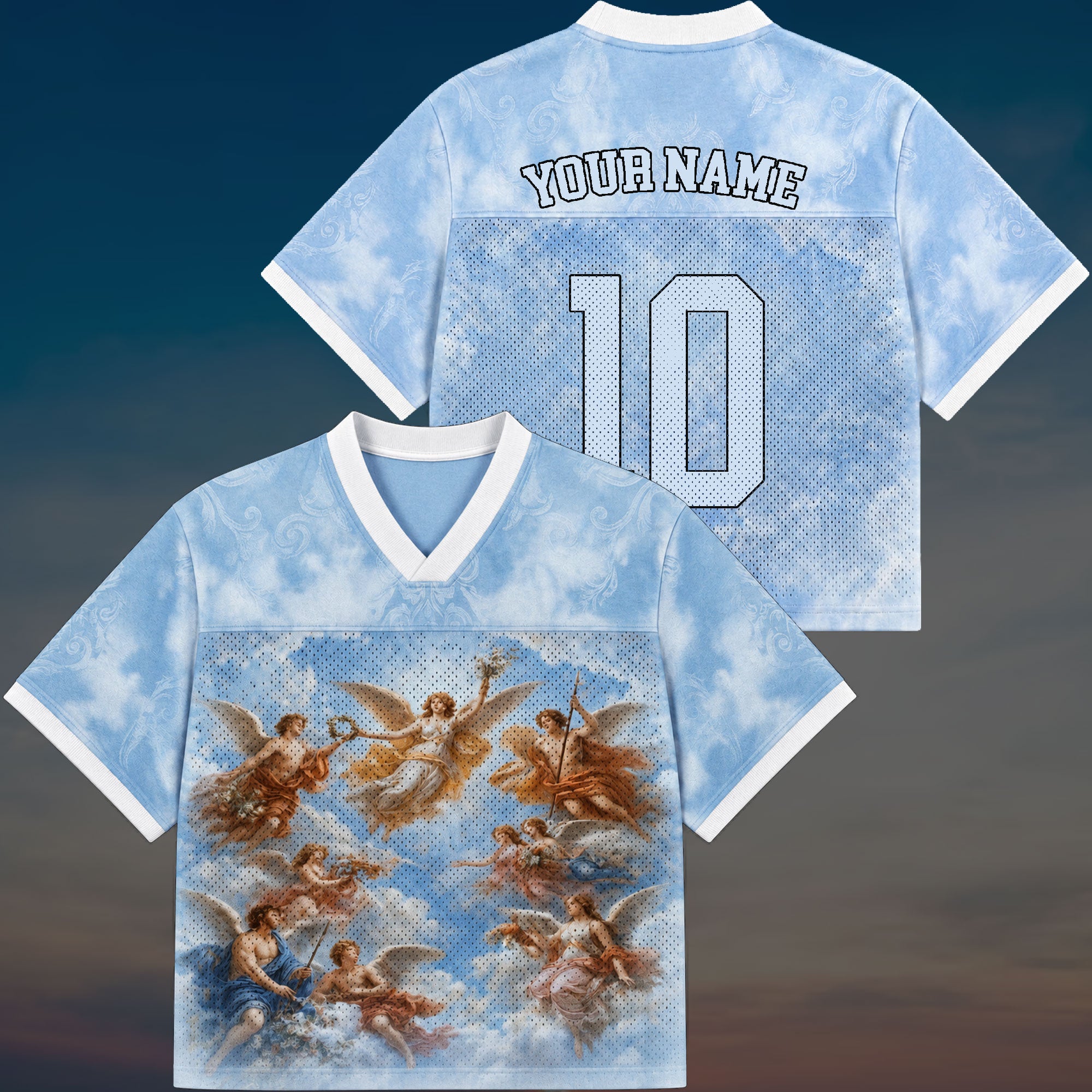 Personalized Heavenly Angels Mesh Jersey, Custom Name and Number Christian Apparel