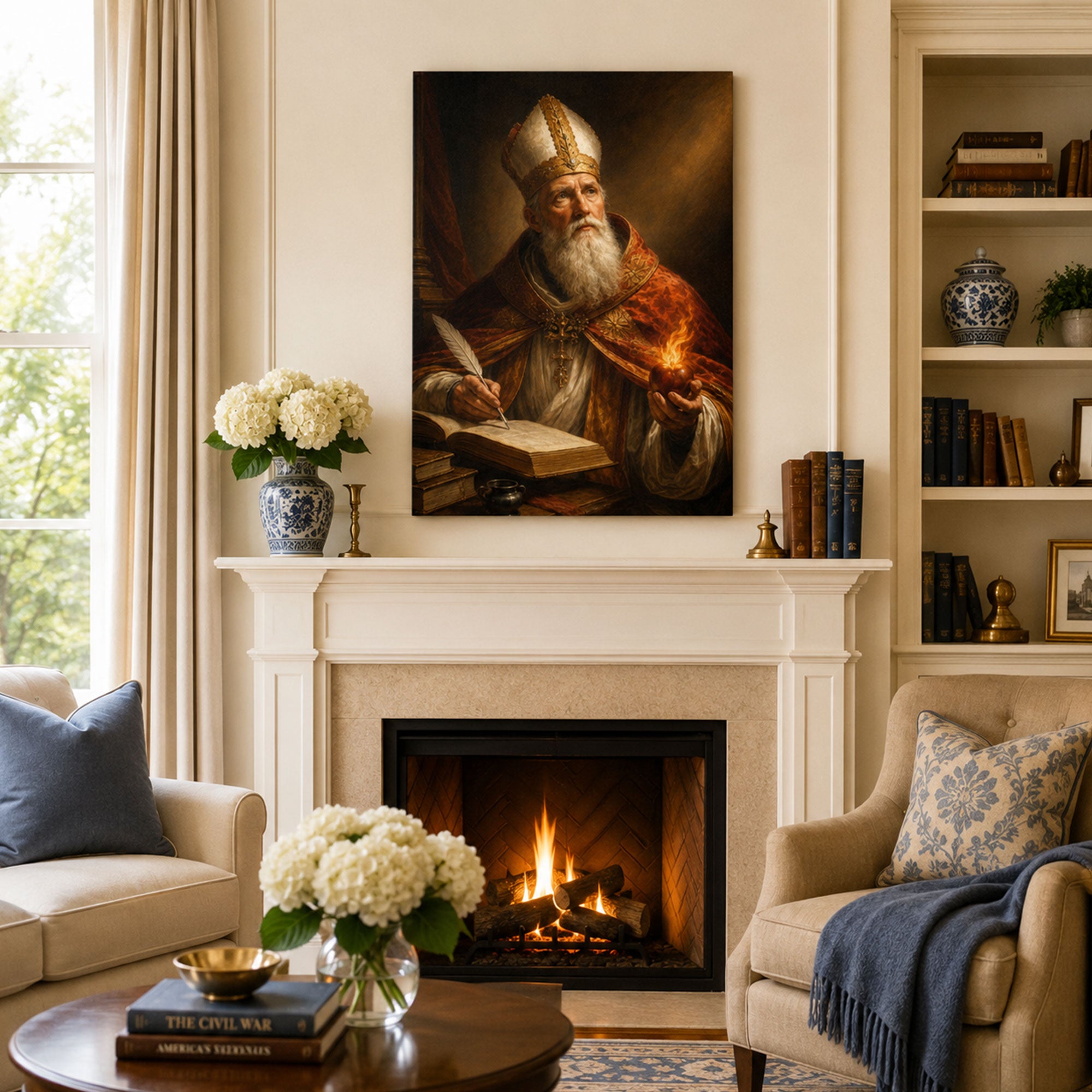 Saint Augustine and the Restless Heart Canvas Print, Catholic Home Decor