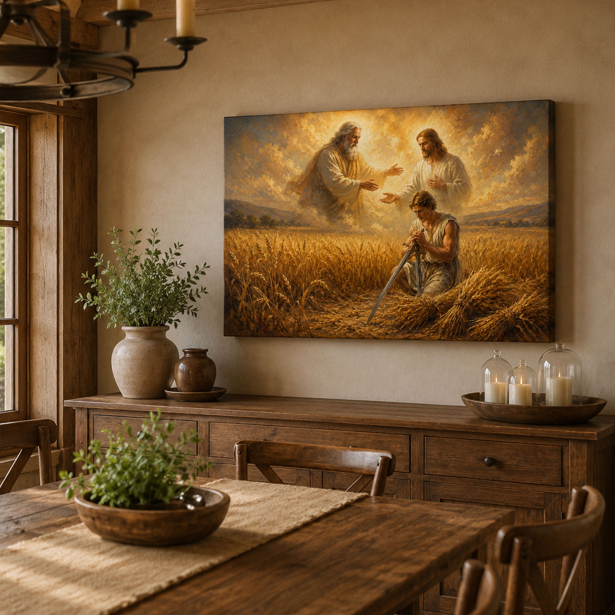 Matthew 9:37 The Harvest Is Plentiful Canvas Print, Christian Warrior Faith Home Decor