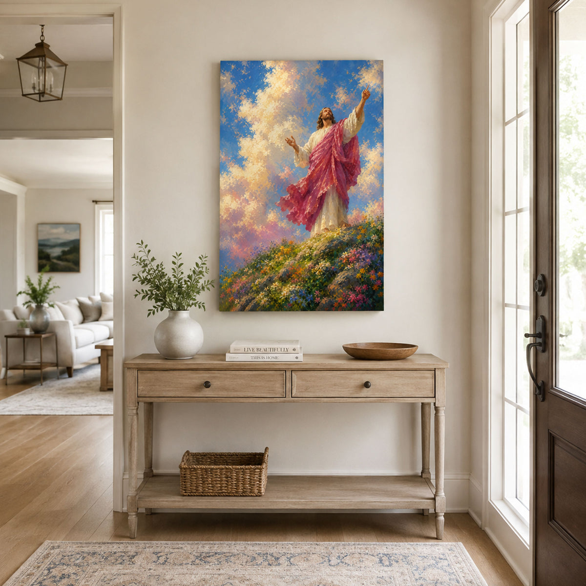 Risen Jesus in Glory Canvas Print, Christian Wall Decor, Faith Gift for Home