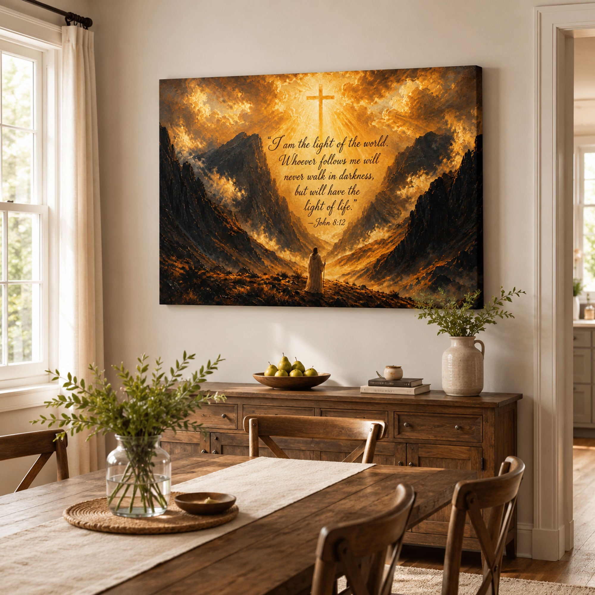 Your Favorite Bible Verse Cross Canvas Print, Christian Wall Decor